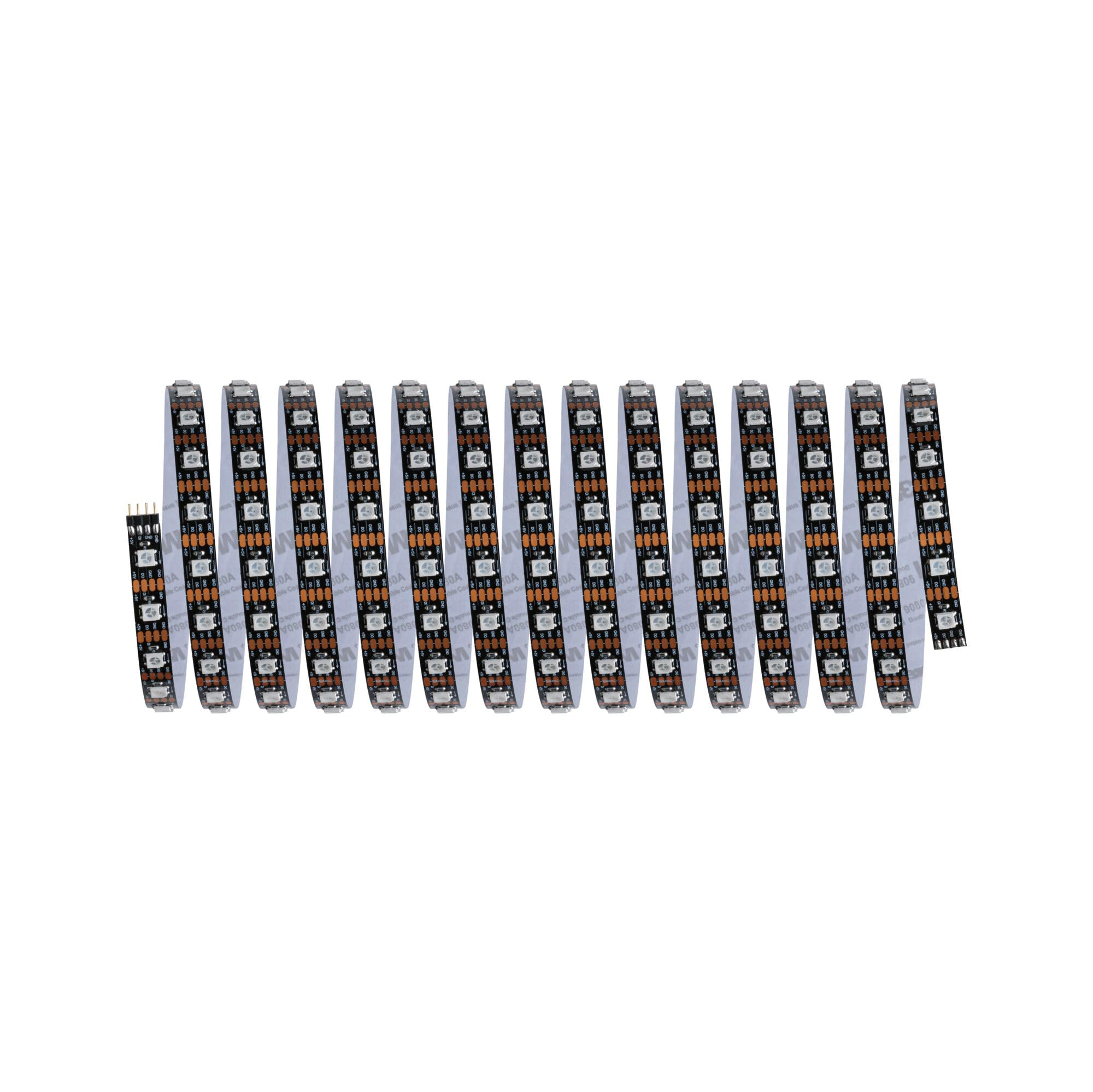 Paulmann 78888 LED Stripe Dynamic Set 5m Dynamic Rainbow RGB IP20 12V DC incl. 1x10,5 Watt dimmbar Lichtband Weiß Kunststoff