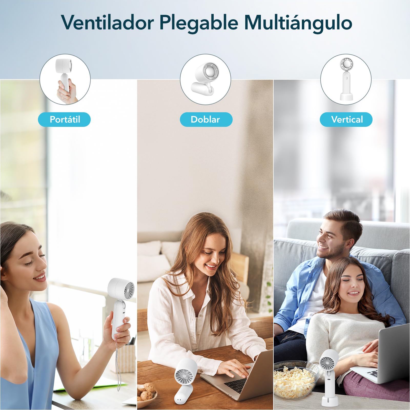 Tragbarer Mini-Ventilator 199 Stufen - USB-C Wiederaufladbar Für Unterwegs