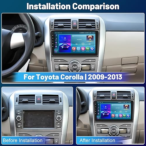Miniatura 2 de Para Toyota Corolla Radio 2009-2013, Roinvou 2+32G Android 11 CarPlay Estéreo de coche con Android Auto 9 pulgadas Pantalla táctil Bluetooth