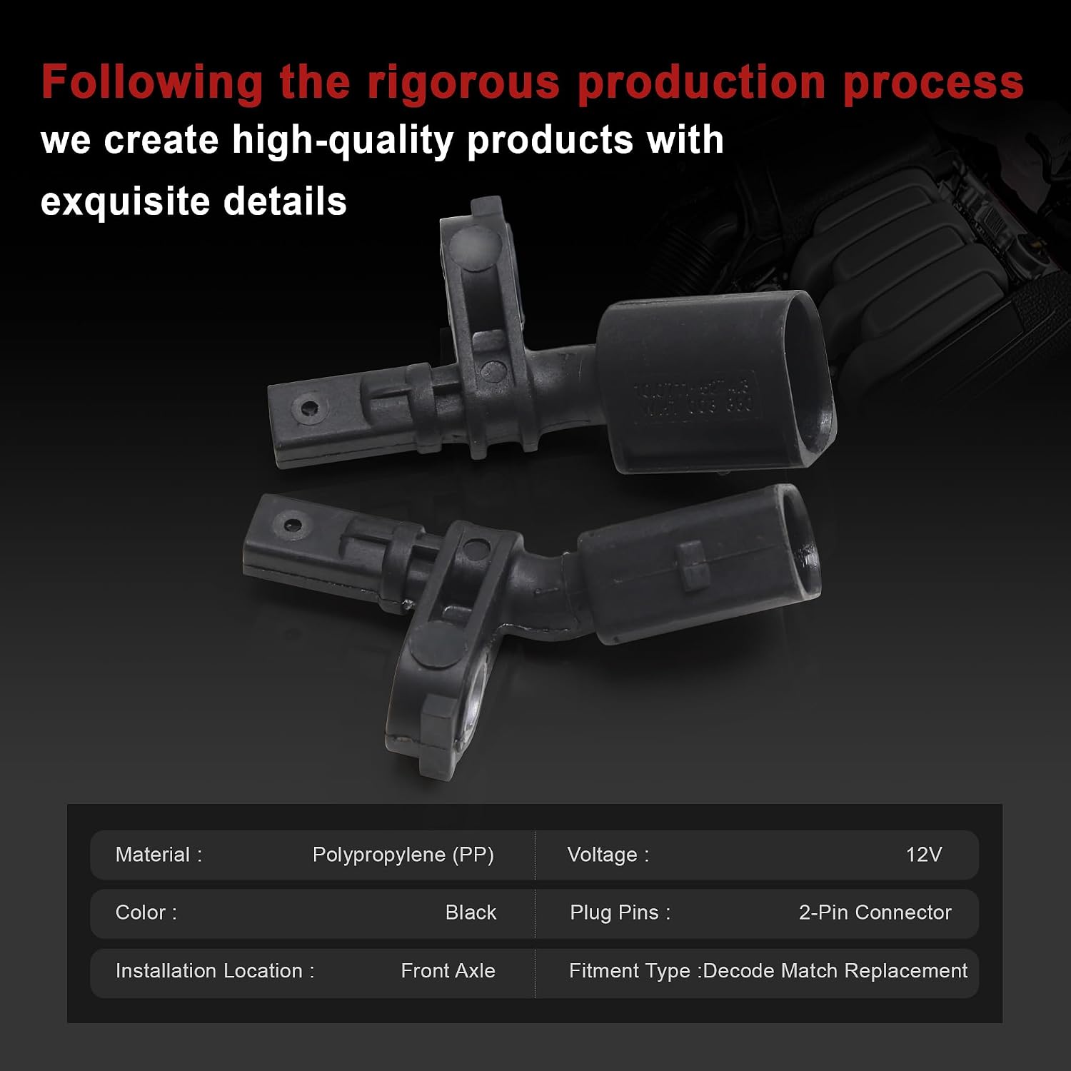 Wht003860 6Q0927804B Left Front ABS Wheel Speed Sensor Compatible with Audi A1 A2 A3 Q2 Q3 TT VW Arteon Atlas Golf VII Passat B8 Polo Tiguan Seat Arona Skoda Roomster 1.6T 2.0T
