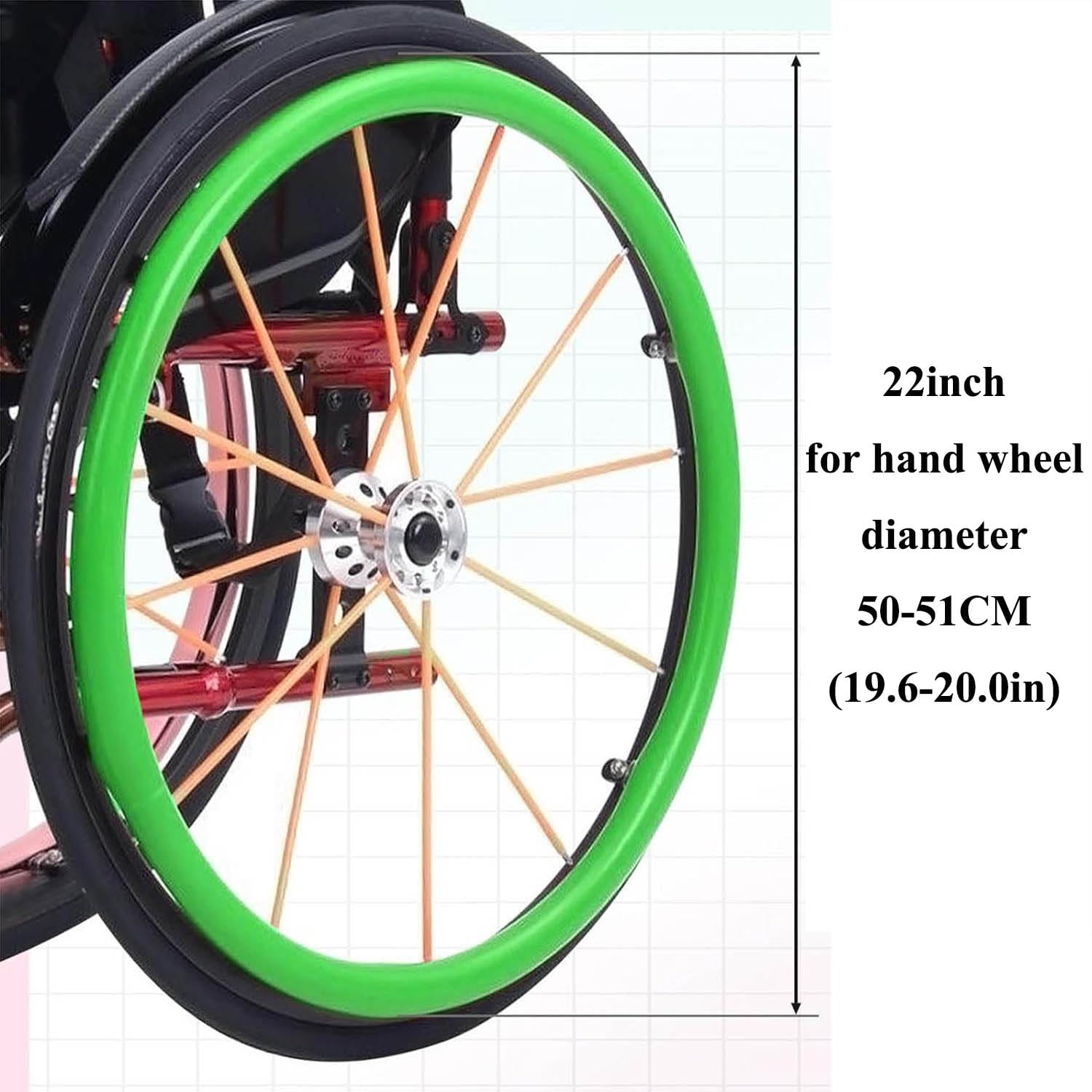 Cubiertas De Aro para Silla De Ruedas 24 Pulgadas/22Pulgadas,Antideslizantes Silicona Cubiertas for Llantas de Empuje for Silla de Ruedas,Resistentes Al Desgaste,Rosado,22in