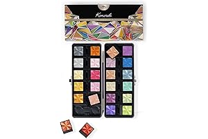 Artist's Essential: MozArt Supplies Komorebi Metallic Watercolor Professional 24 Color Set