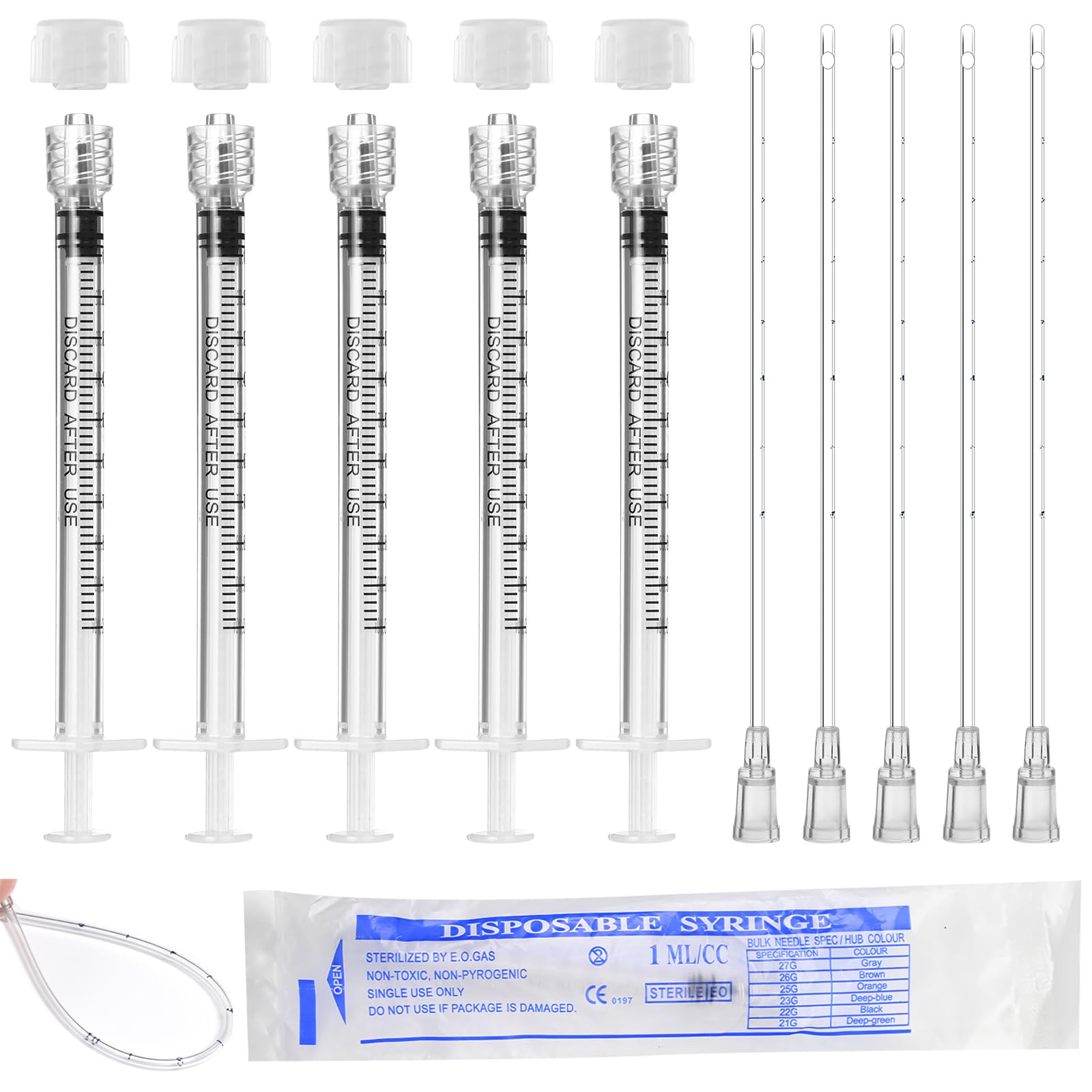 20ml Luer Lock Syringe with Cap and Soft Plastic Tube, Pack of 30 — Amazon image 15