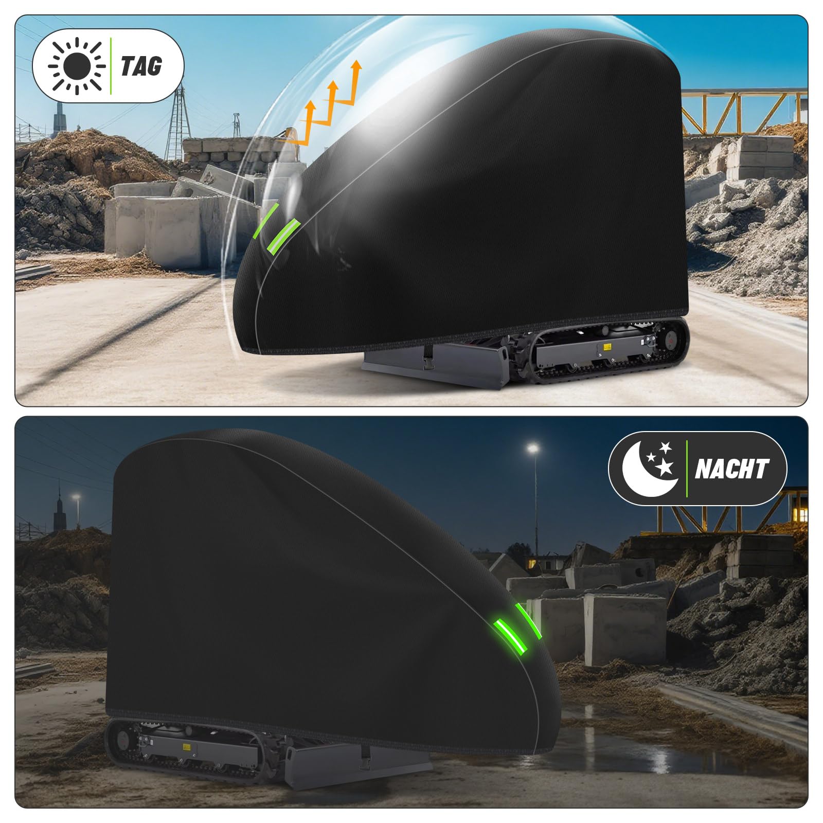Funda para Miniexcavadora, Funda Protectora 210D para Excavadora, Resistente a la Abrasión Duradera Lona para Miniexcavadora Pequeña contra Lluvia Nieve Viento Radiación UV Hojas, Lona para la