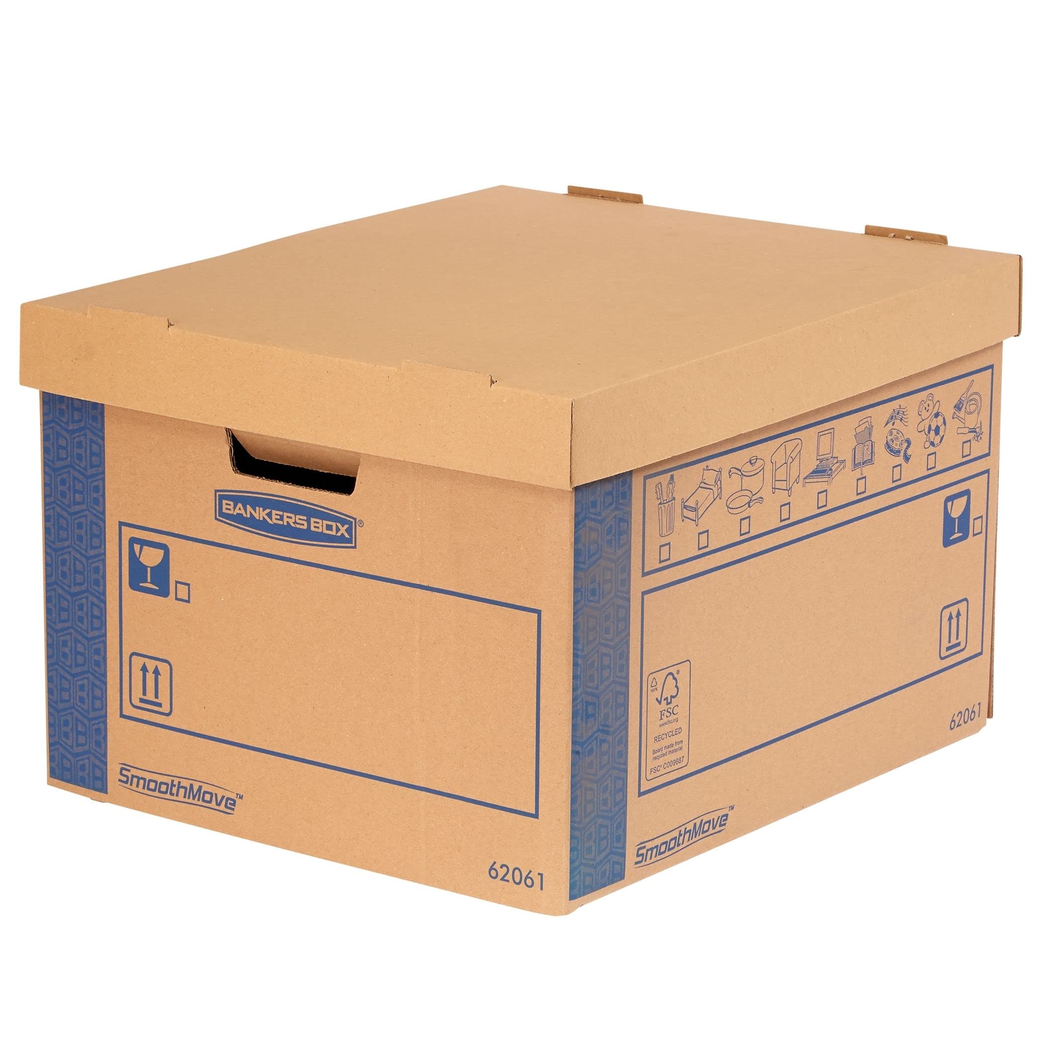 Buy 5 BANKERS BOX Large Strong Moving Boxes. FastFold Moving Boxes, 47L