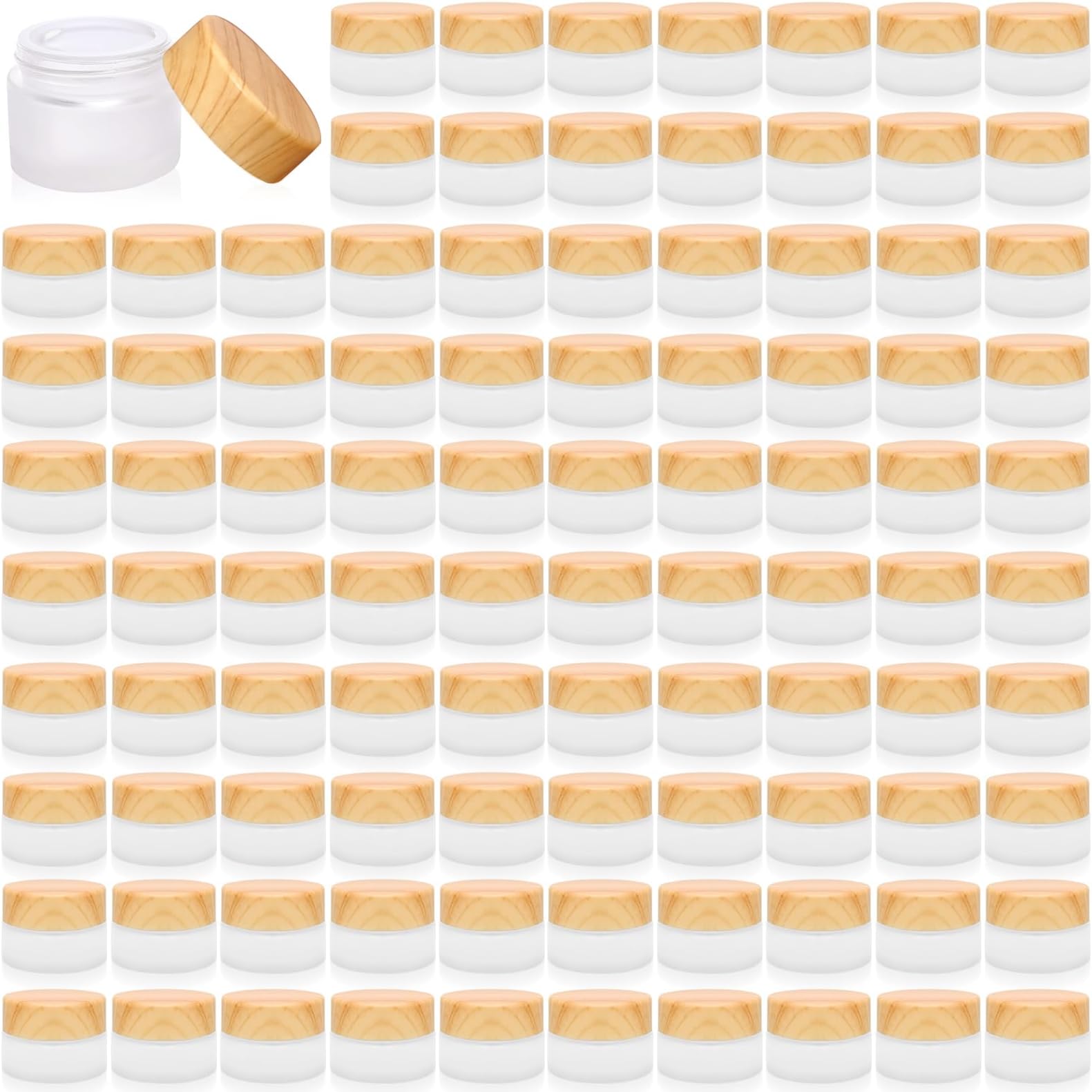 12 Pcs Glass Cosmetic Containers 5 Grams Round Frosted Cosmetic Jars with Leak proof lids Empty glass sample Jars Scrub Balm Lotions Sample Containers for Makeup Lotion Lip Balm Eye Cream