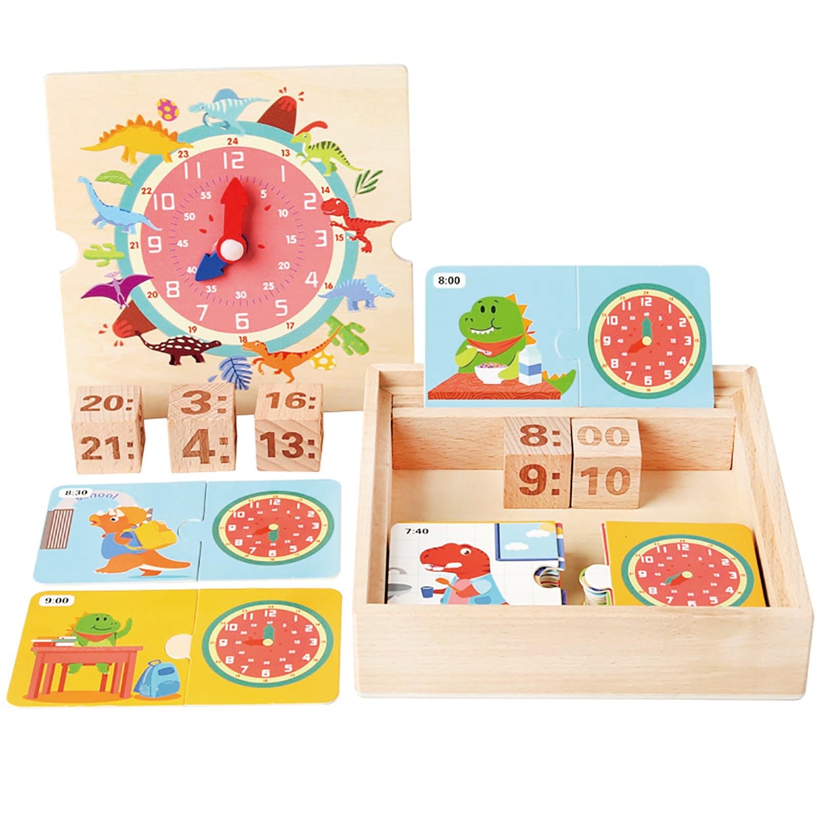 Dr. MUYA Montessori Toy for 3 4 5 6 Years, Learning Clock for Kids, Wooden Toys, Fine Motor Skills, Hand-Eye Coordination, Educational Toys, Gift for Boys Aged 36 Years