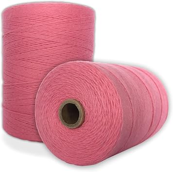 100% Cotton Loom Warp Thread Rose, 8/4 Warp Yarn 800 Yards, Perfect for Weaving Carpet, Tapestry, Rug, Blanket or Pattern - Warping Thread for Any Loom