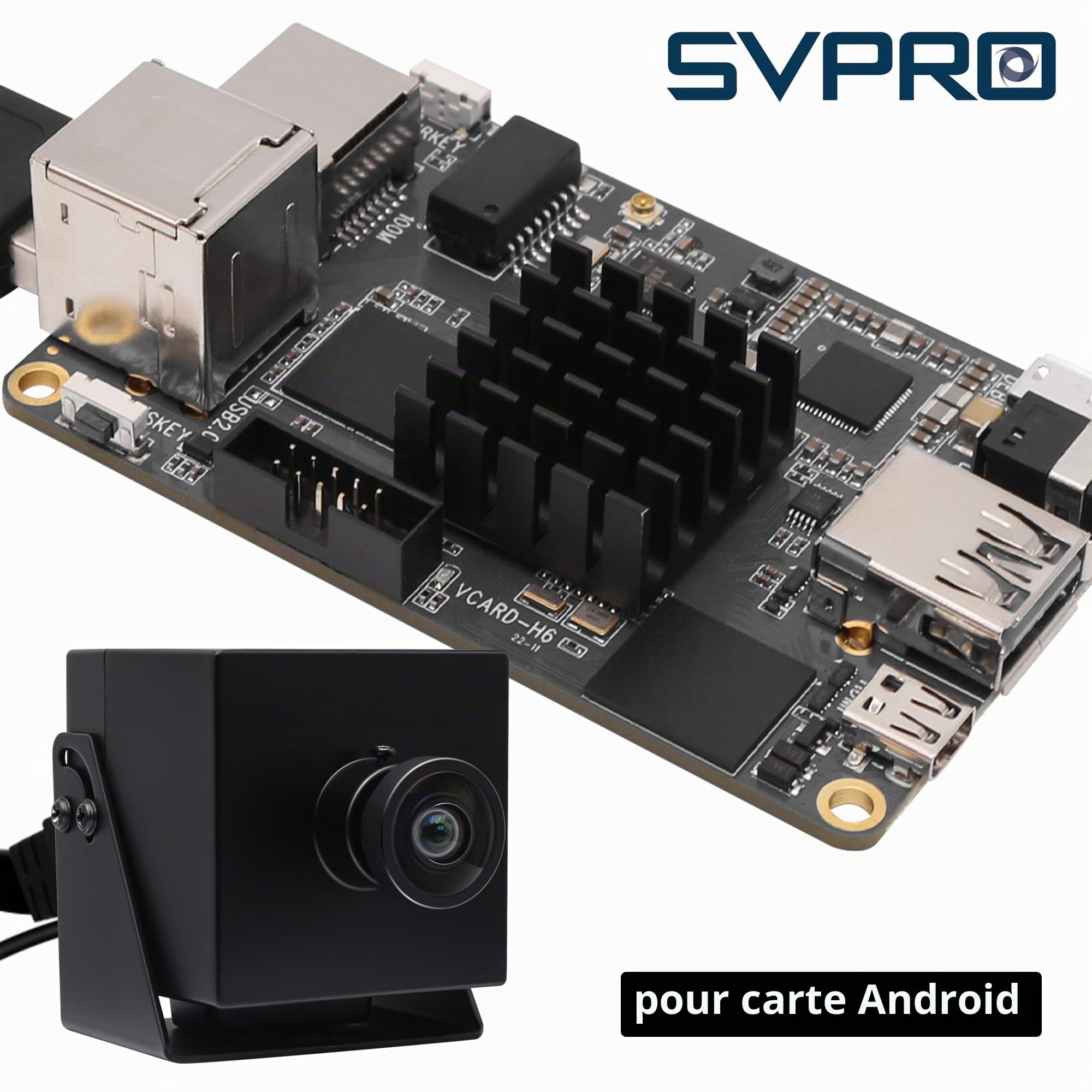 SVPRO Webcam 4K - USB HDMI double sortie pour ordinateur/moniteur/projecteur/TV, grand angle sans distorsion, webcam de sécurité H.264