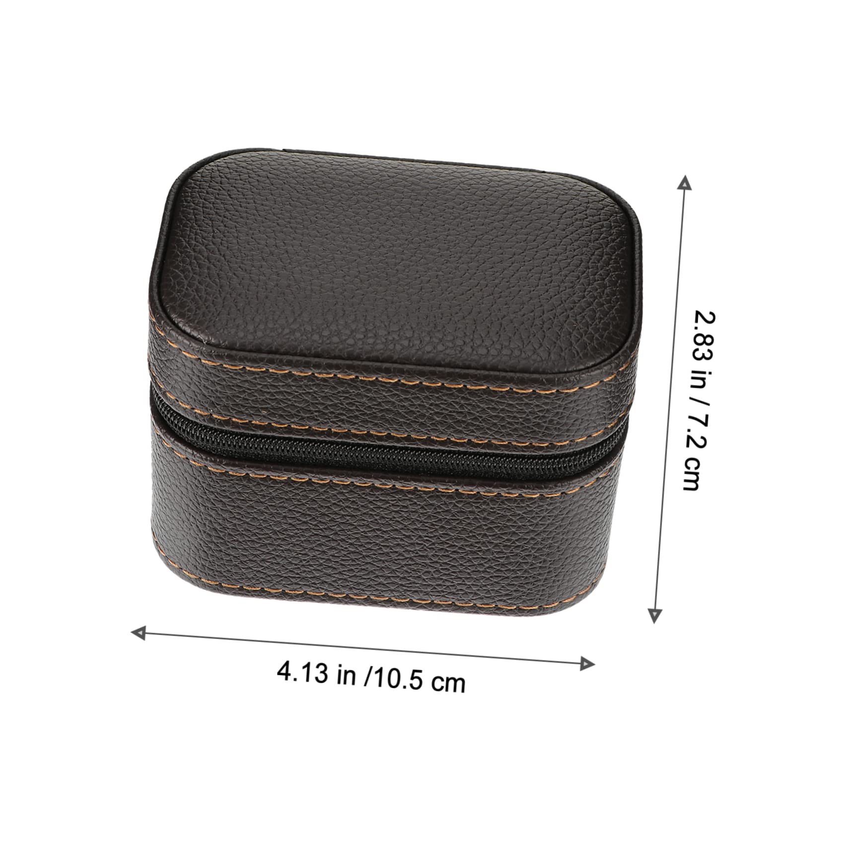 Mipcase Caja de Almacenamiento de Reloj Mini Portátil de Cuero Marrón