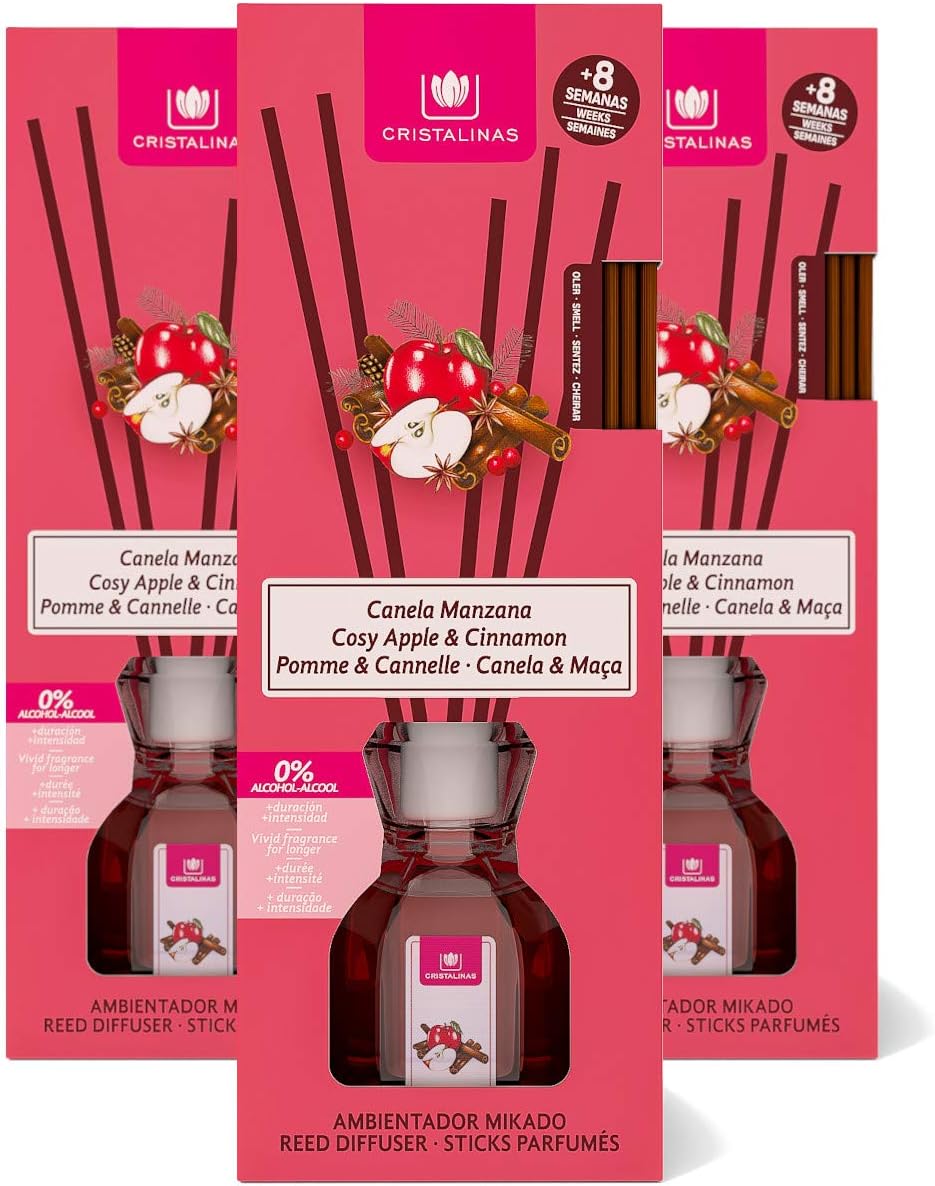 CRISTALINAS Air Freshener, Reed Diffuser, 40ml / 8 Weeks, 0 Alcohol