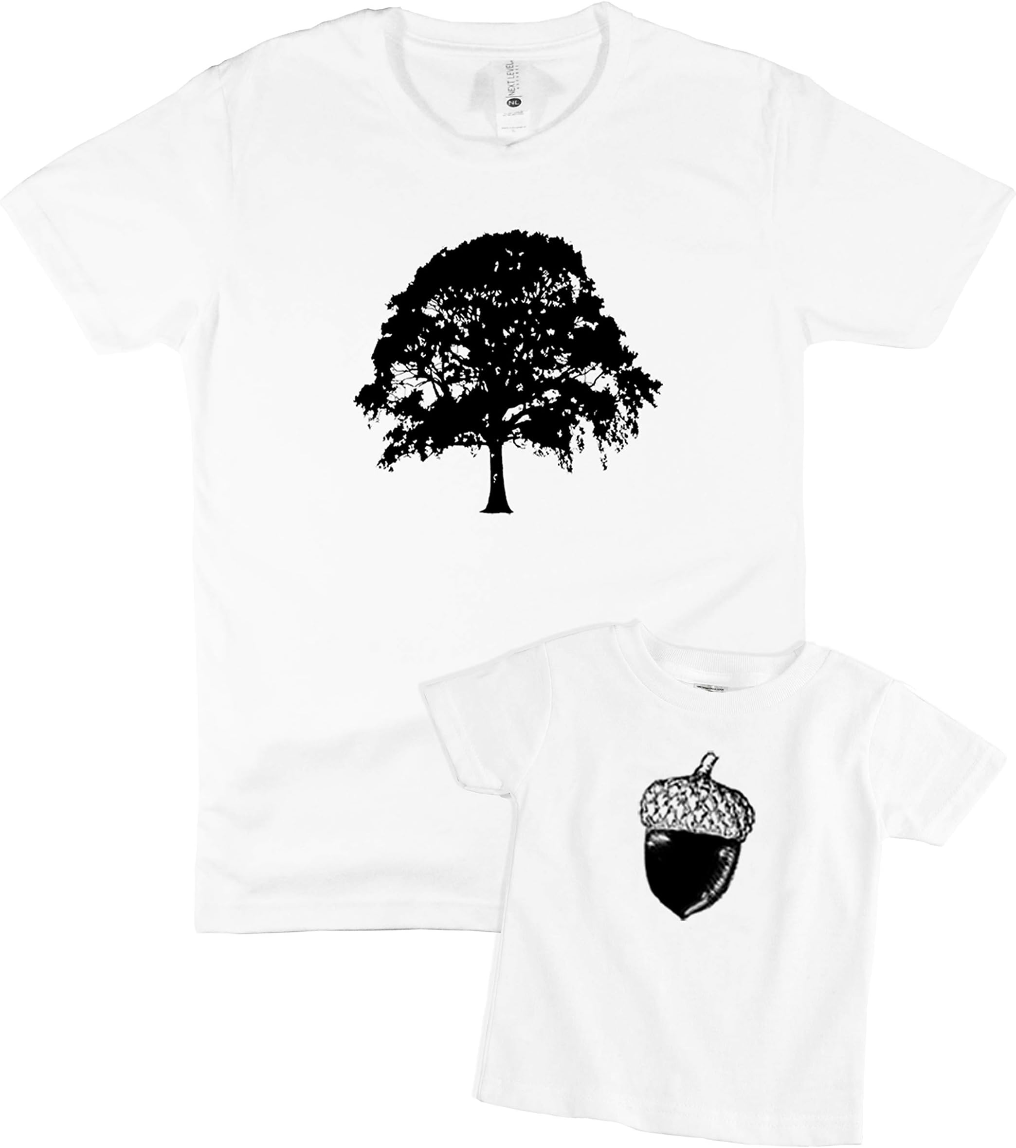 The Spunky StorkFather & Daughter Son Oak Tree Acorn Daddy and Me Matching Shirt