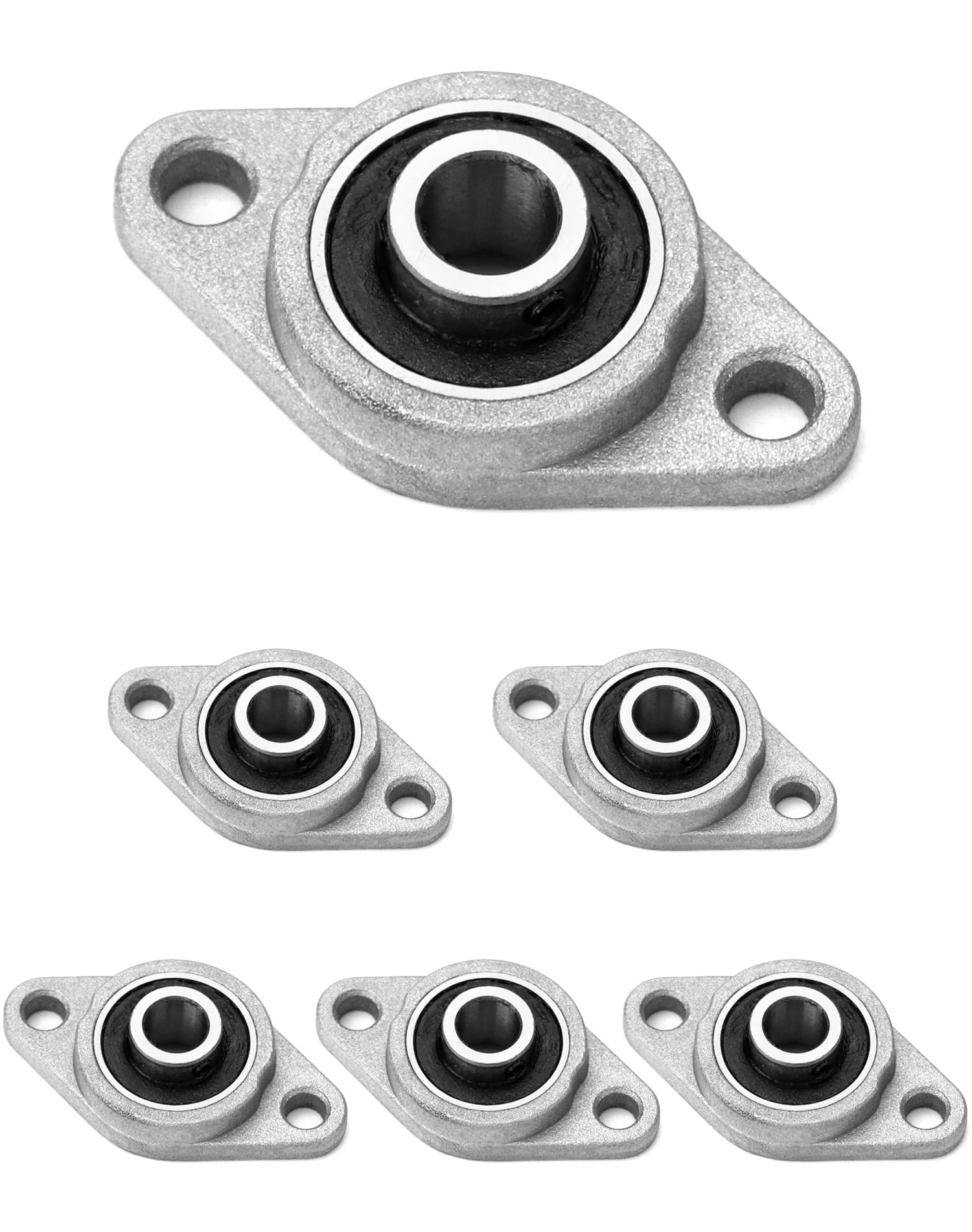 QWORK® 6 sztuk łożysko kołnierzowe KFL08, łożysko poduszkowe 8mm, kulka wewnętrzna ze stopu cynku, łożysko kulkowe zespołu poduszkowego do drukarki 3D