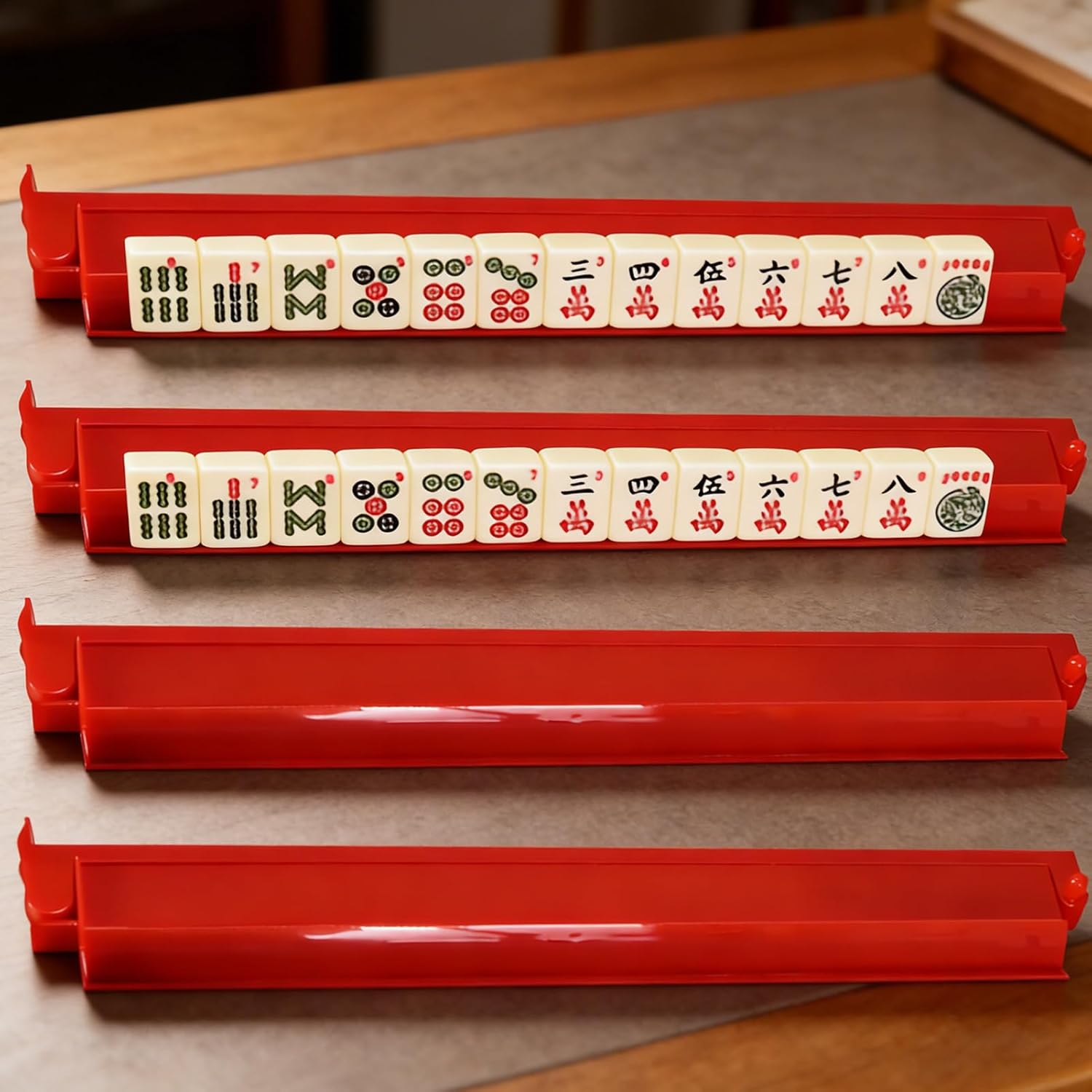 Mahjong Racks | 4-piece Dominoes Game Stands,Mahjong Pushers and Racks,for Home House Travel Club Holiday Festive