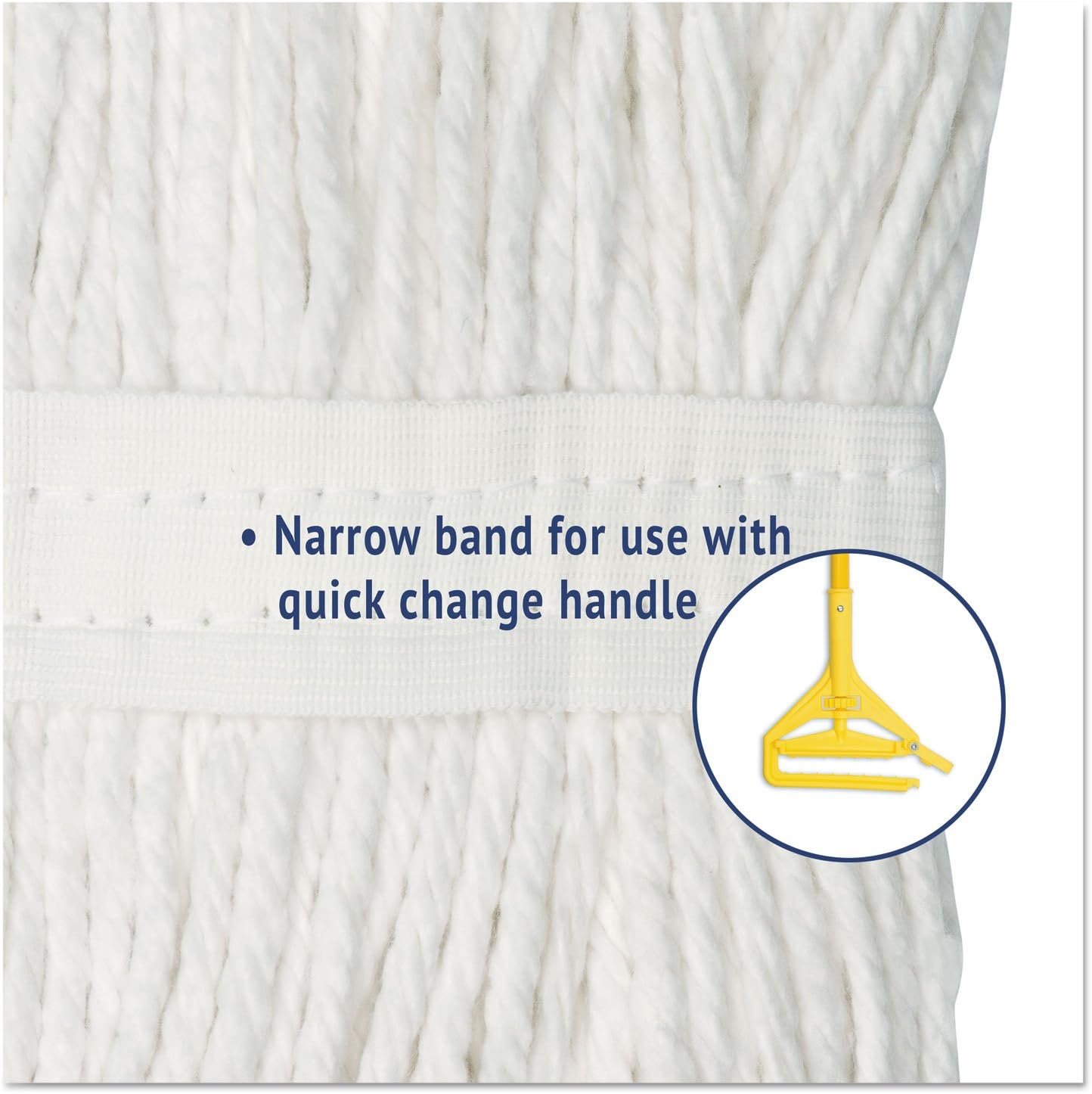 Boardwalk 2016CCT Cut-End Wet Mop Head, Cotton, 16, White, 12/Carton