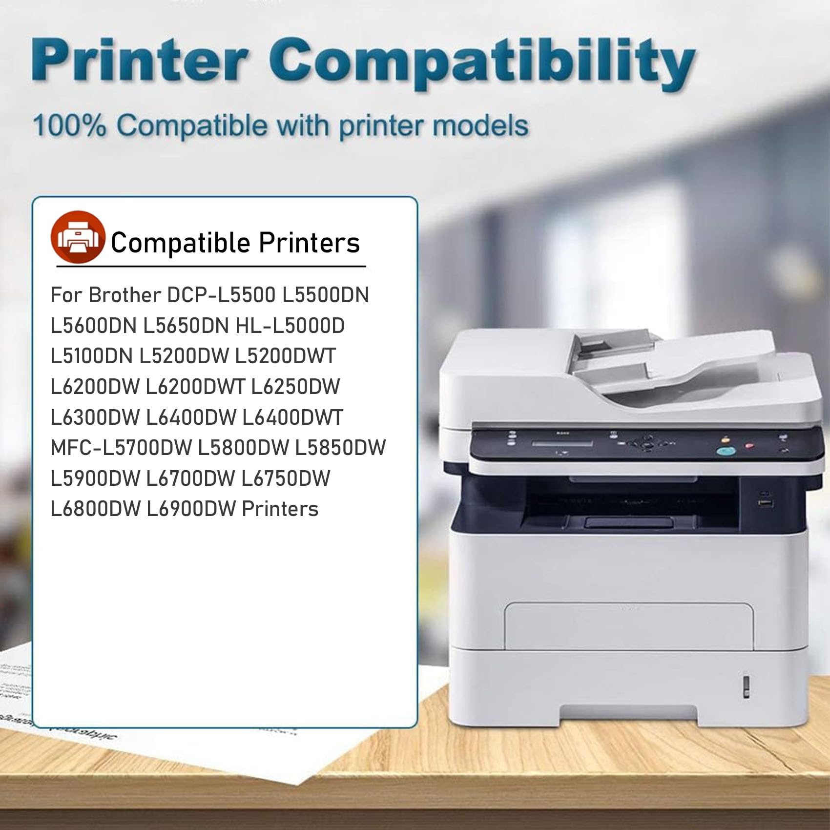Unità tamburo DR820 Compatibile per Brother MFC-L5700DW L5800DW L5850DW L5900DW L6700DW L6750DW L6800DW L6900DW Stampanti Alta resa 30.000 pagine,2PC-Black