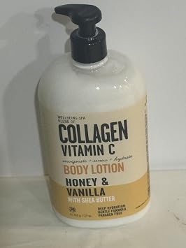 Collagen Vitamin C Body Lotion with Shea Butter, Honey & Vanilla, Deep Hydration, 27 Fl Oz