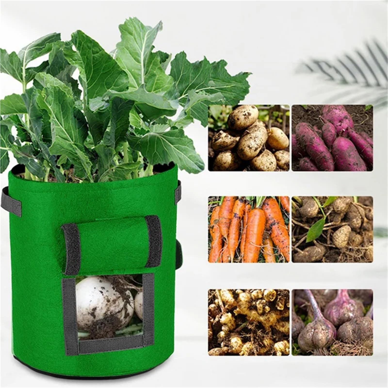 Pflanzsack Potato Growing Bags,Plant, Gardening Vegetables, Peanut Seedling,6 PCS Für den Garten(Beige)
