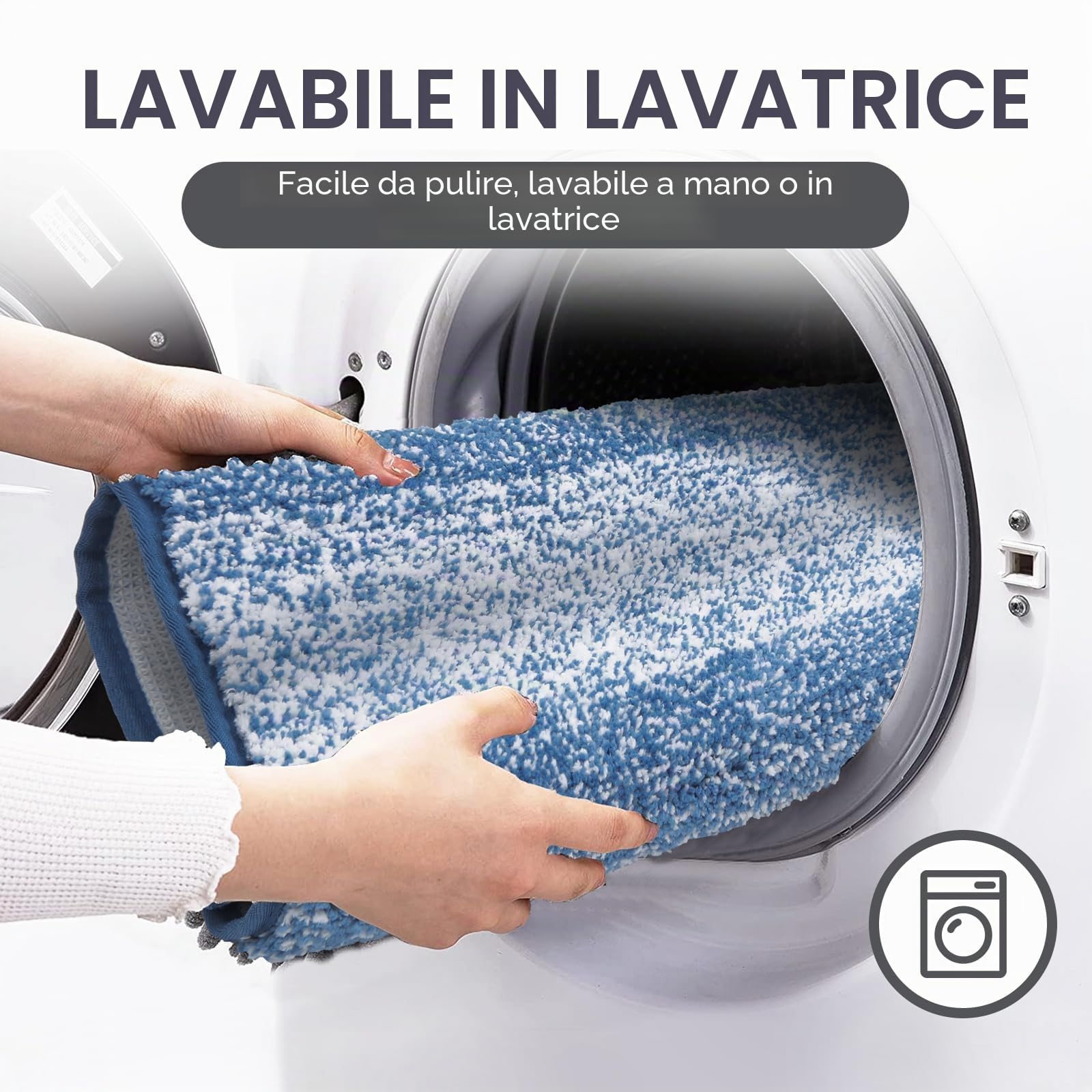 Enyhom Tappeti Bagno Antiscivolo 60 x 90 cm, Extra Morbido Tappeto da Bagno Lungo Assorbente Lavabile in Lavatrice, Moderni Tappetino Bagno in Microfibra Tappeto per Bagno, Soggiorno, Camera da letto