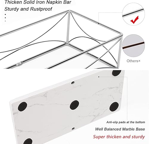 Miniatura 3 de Livabber Servilletero de metal para baño, toalla de mano de papel de baño, moderna bandeja para servilletas para encimera, mesa, cocina, comedor