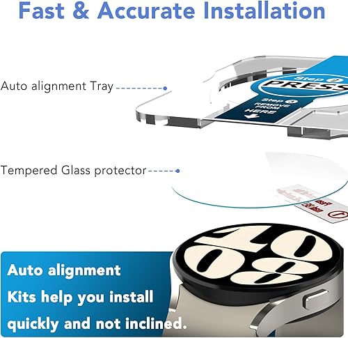 Miniatura 3 de SPGUARD Paquete de 2 protectores de pantalla para Galaxy Watch 6 de 1.575 pulgadas, kit de instalación de alineación automática, accesorios de