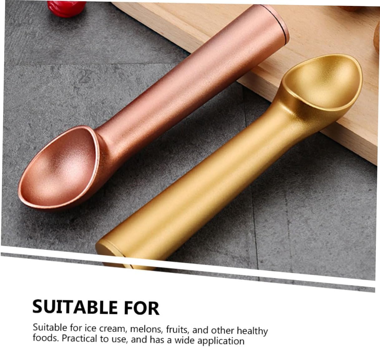 4pcs Aluminum Alloy Ice Cream Scoop with Ergonomic Grip for Even Melon Baller Watermelon Potato Mashing Lightweight Non-stick Food Serving Spoons for Home Cafe Restaurant Use
