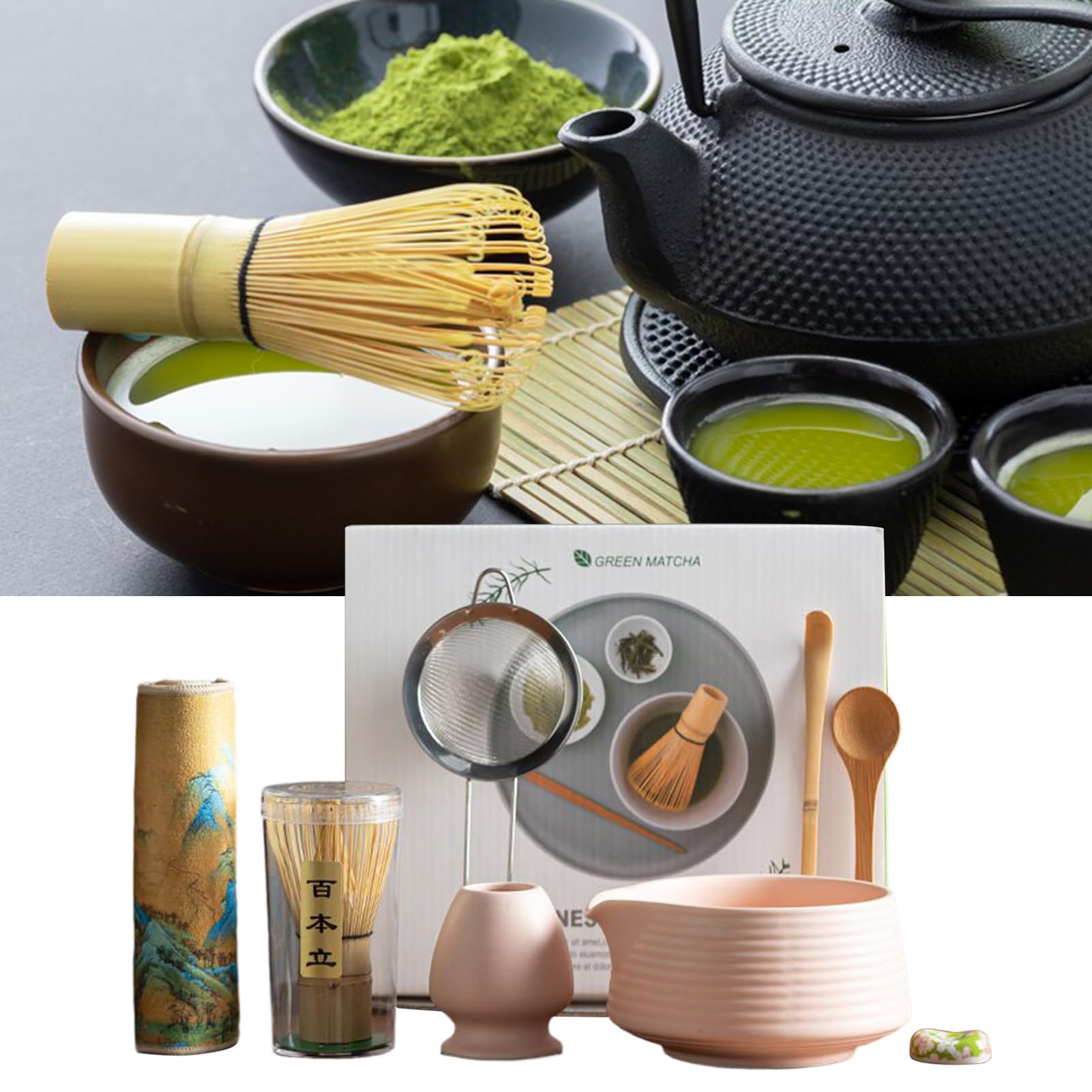 Zestawy Do Matchy 8-Elementowy Zestaw Ceramicznych Miseczek Do Matchy