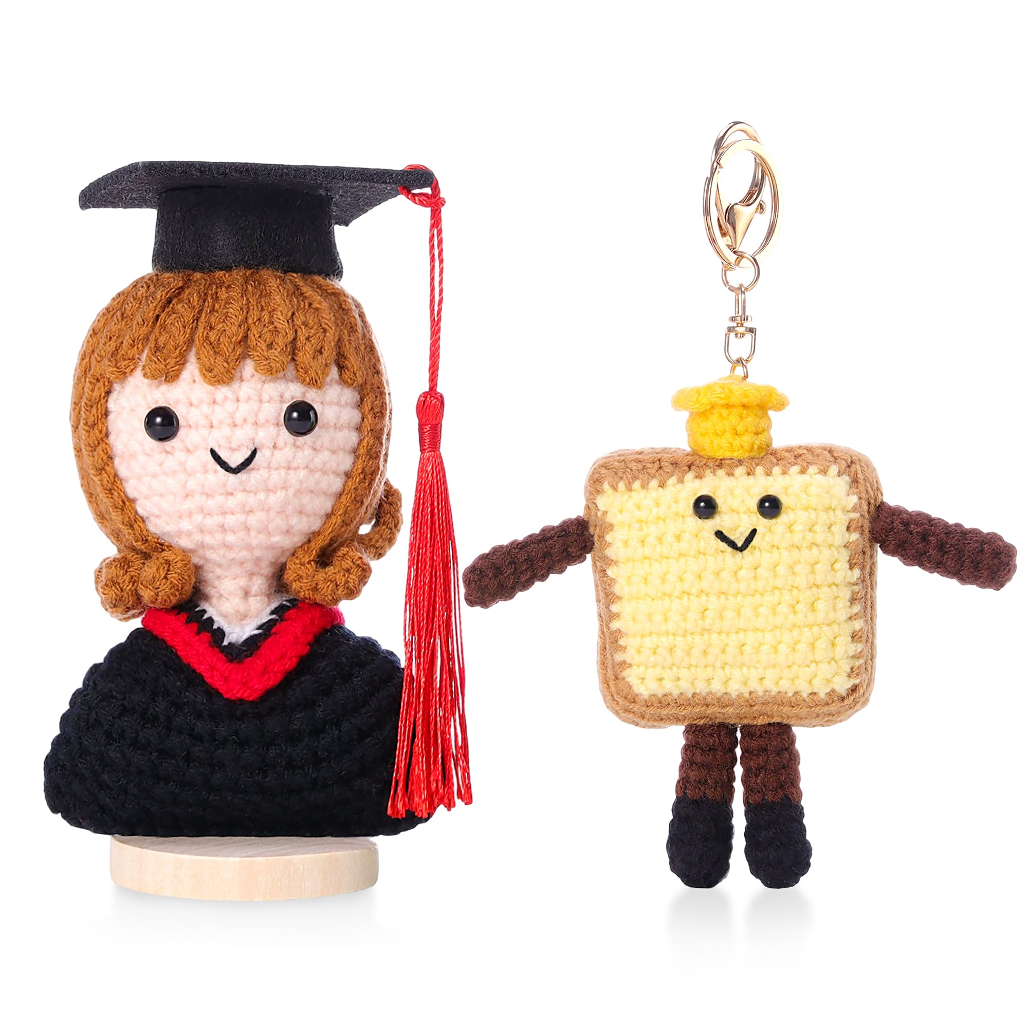 AWARDSEN Graduation Gifts 2026 Cute Handmade Crochet Graduation Set for Her with Toast - Congrats Grad Keepsake with Graduation Card for University High School Bestie Students