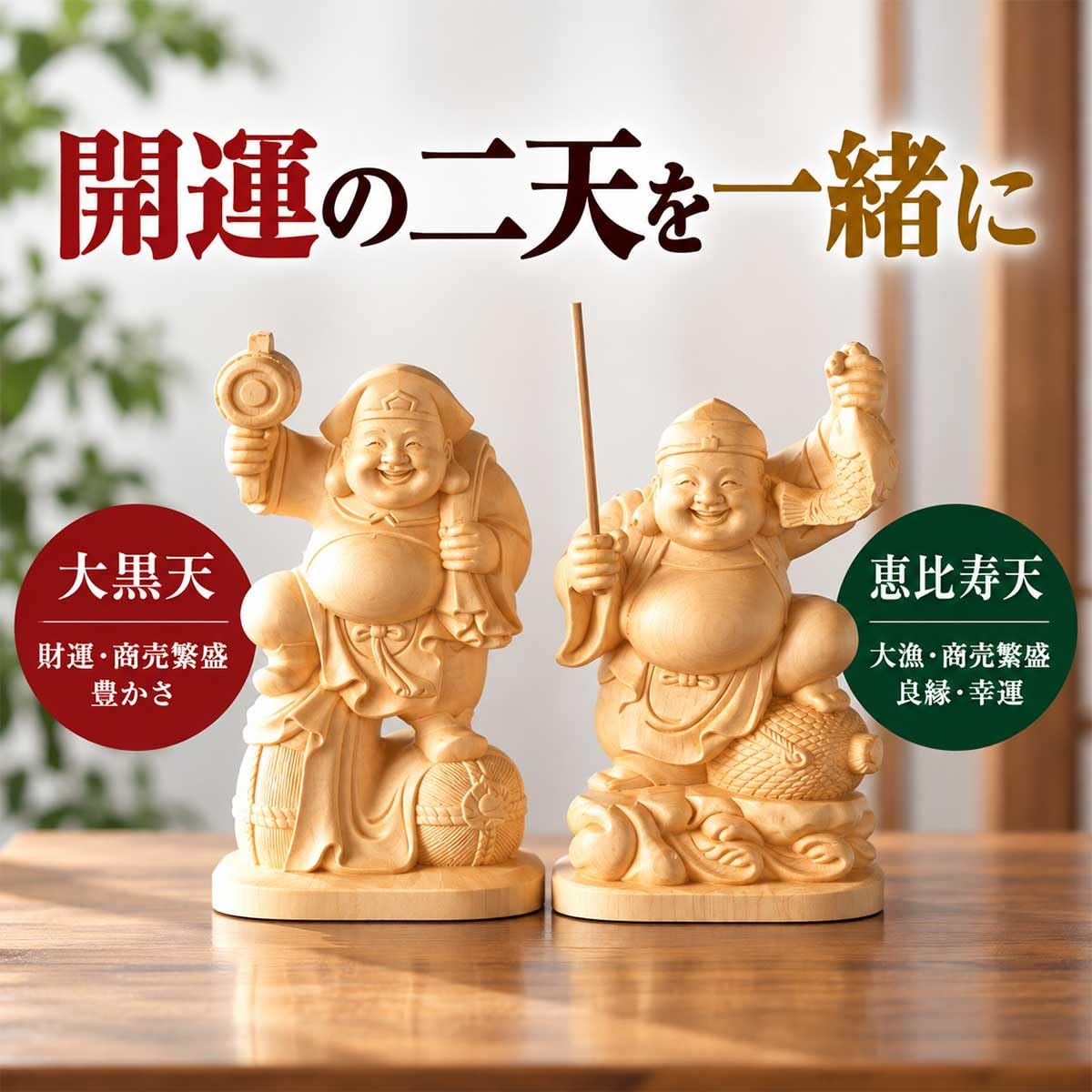 Amazon.co.jp: 大黒天 大黒様 恵比寿様 恵比寿天 15cm 商売繁盛 神棚