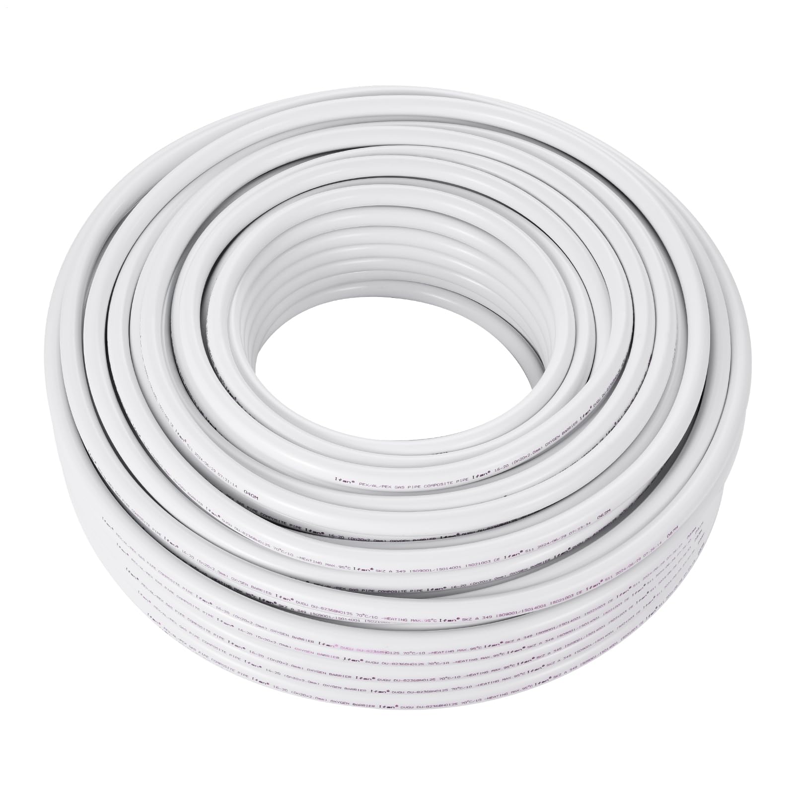 Tubo compuesto de aluminio, tubos de agua potable | Tubo compuesto multicapa de 328 pies | 0.08 pulgadas de espesor Fontanería de piso de fuego radiante para líneas de agua caliente fría en ma