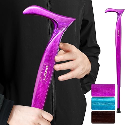 Miniatura 15 de Bastón de madera para hombres y mujeres, madera maciza natural, 3 puntas de goma, resistente, con bolsa de viaje, bastón de madera, bastones Madera