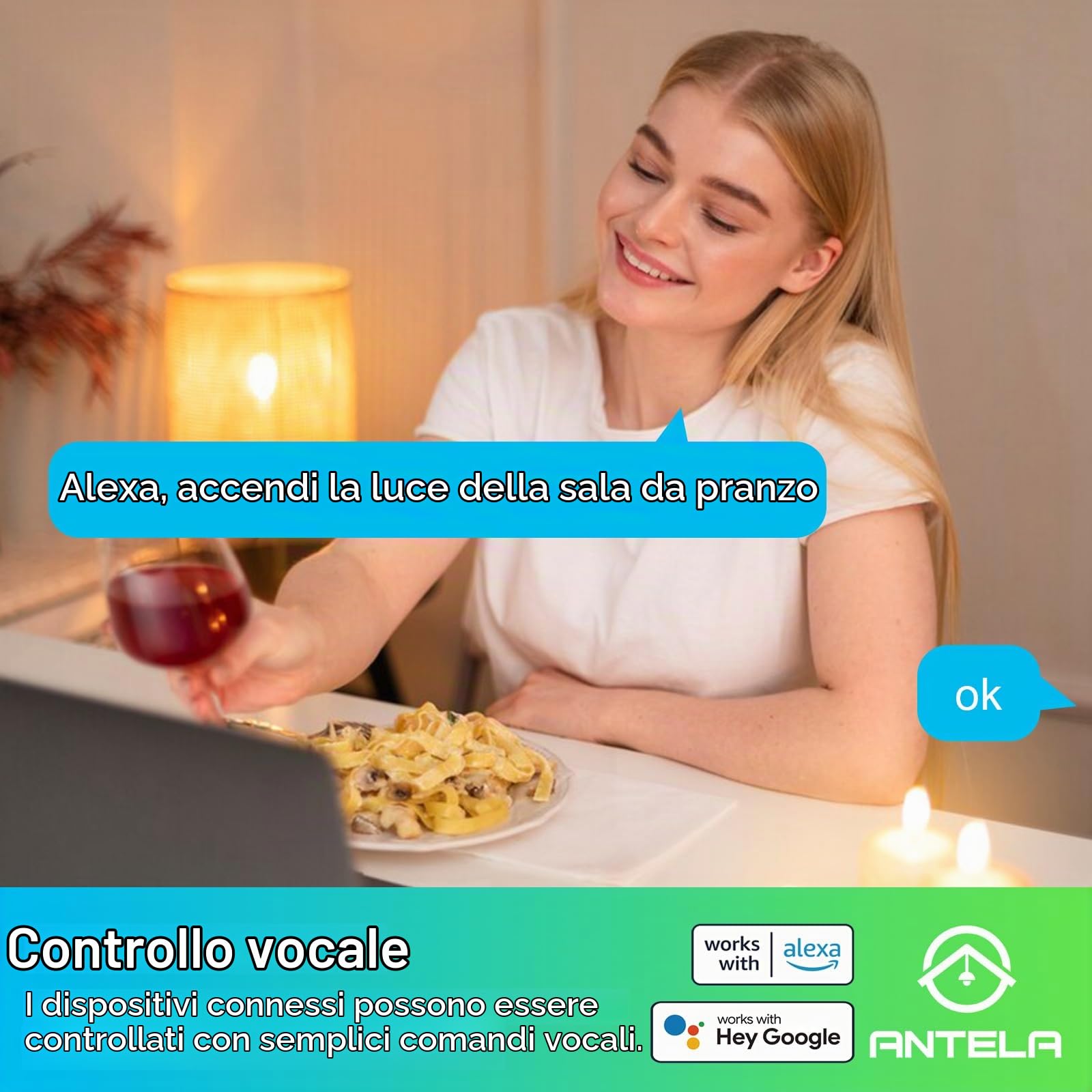 ANTELA Presa Smart con Misurazione dell'energia Elettrica Smart plug 16A | Type F, Monitoraggio delle Bollette, Controllo Vocale, Compatibile con Alexa e Google Home, Controllo APP, 4 Pz