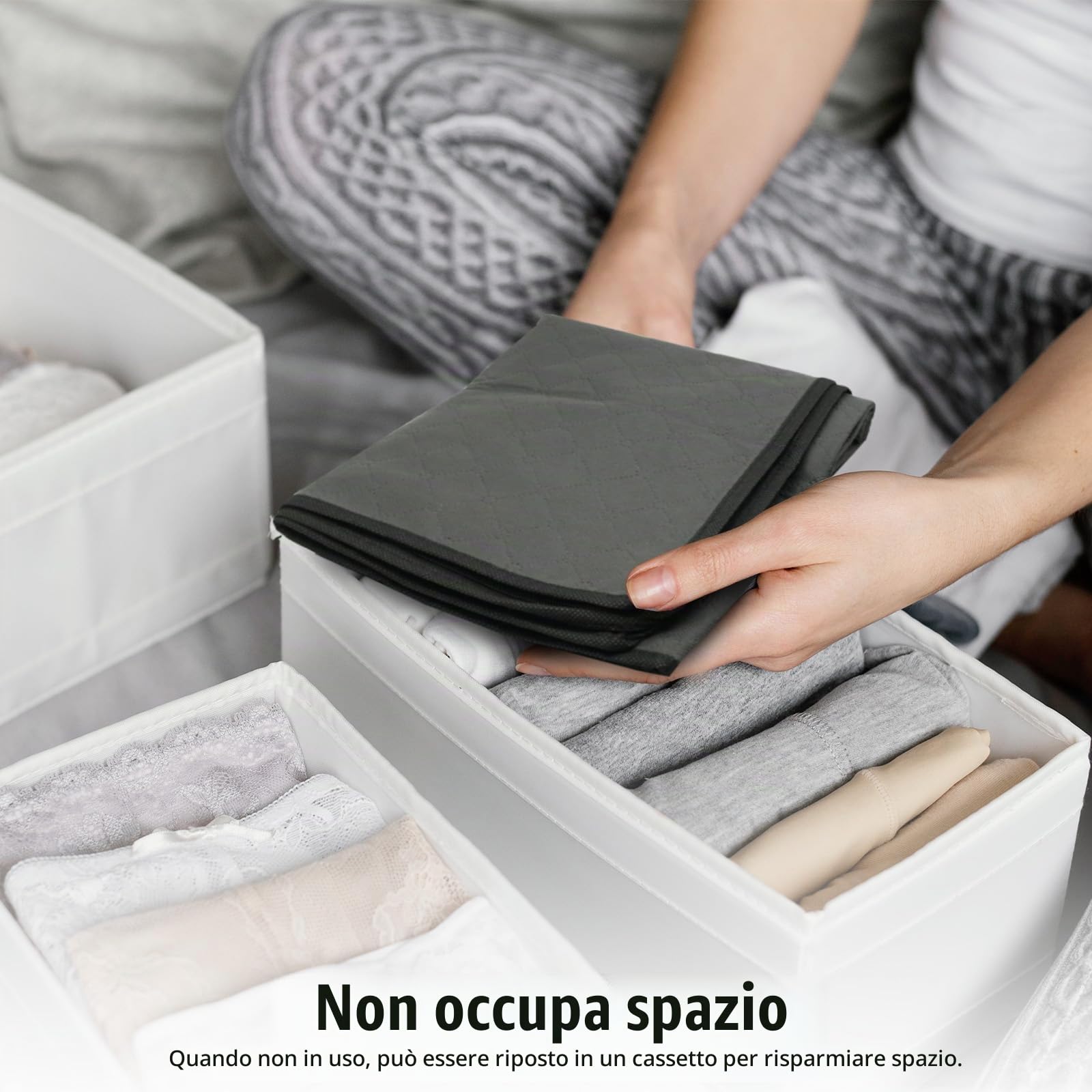5 pezzi borsa portaoggetti per abbigliamento, scatola portaoggetti sotto il letto, pieghevole, scatola portaoggetti con manico rinforzato, copripiumino organizer per armadio, contenitori