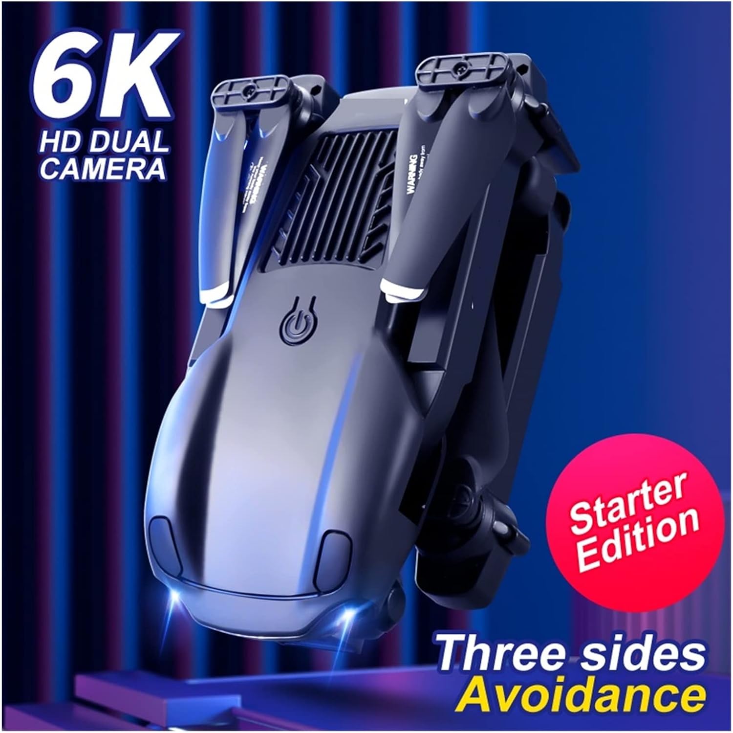 Drone Mini Drone 6K HD Dual Camera WiFi FPV Obstacle Avoidance Folding Quadcopter Remote One Key Take Off/Landing (Color : V22 4K Dual Bag 2B Size : 1) (V22 4k Dual Bag 3b 1)