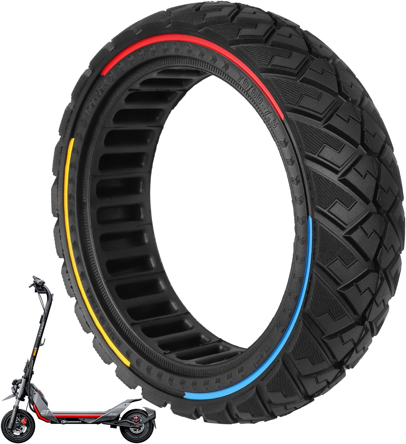 ulip 70/60-7.5 Electric Scooter Solid Tire for Segway Ninebot G3/ZT3/ZT3 Pro Scooter,Replacement Front or Rear Solid Tire 1PCS