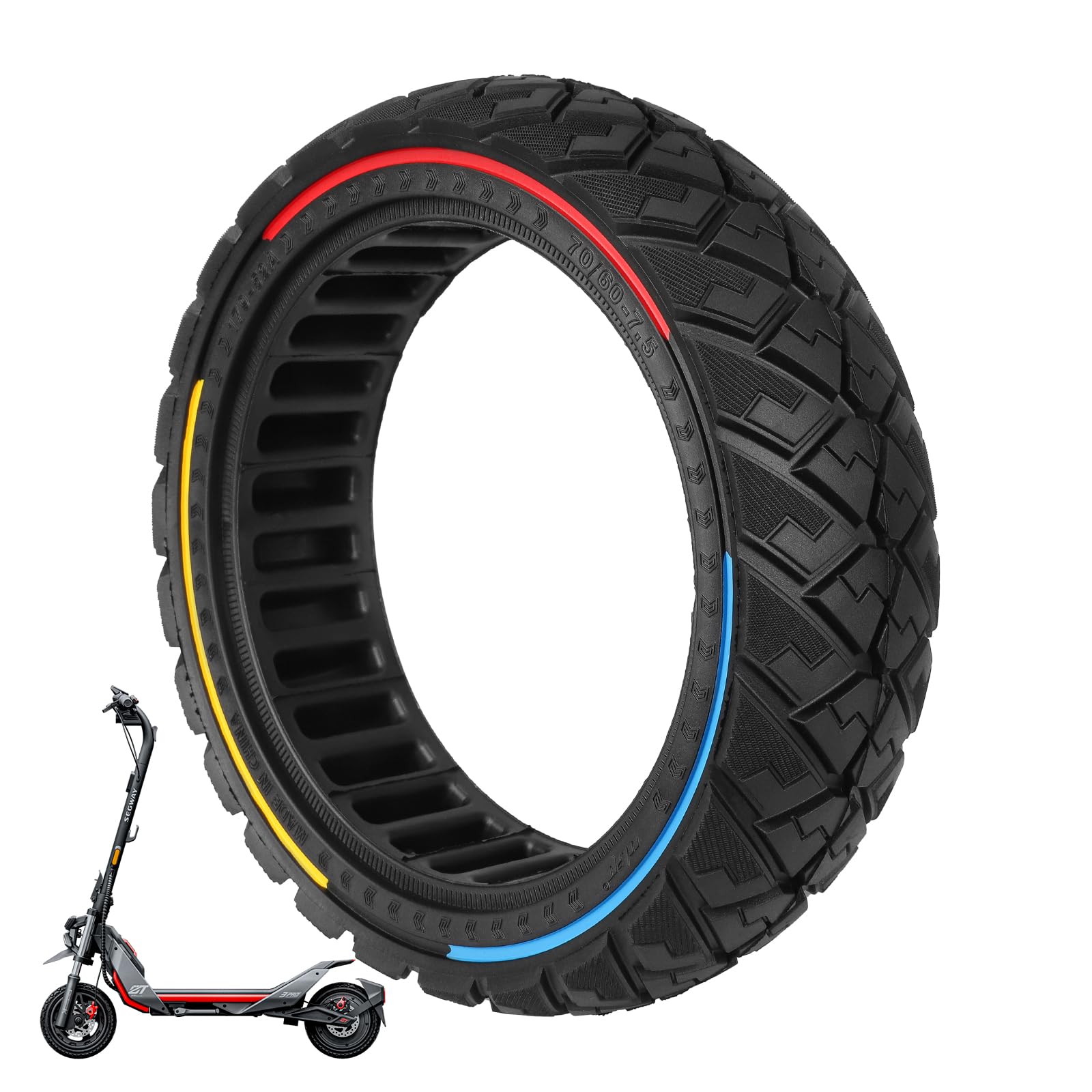 Pneumatico Pieno 70/60-7.5 TREFAN Per Scooter Ninebot G3/ZT3 - 11 Pollici Fuoristrada Antiforatura