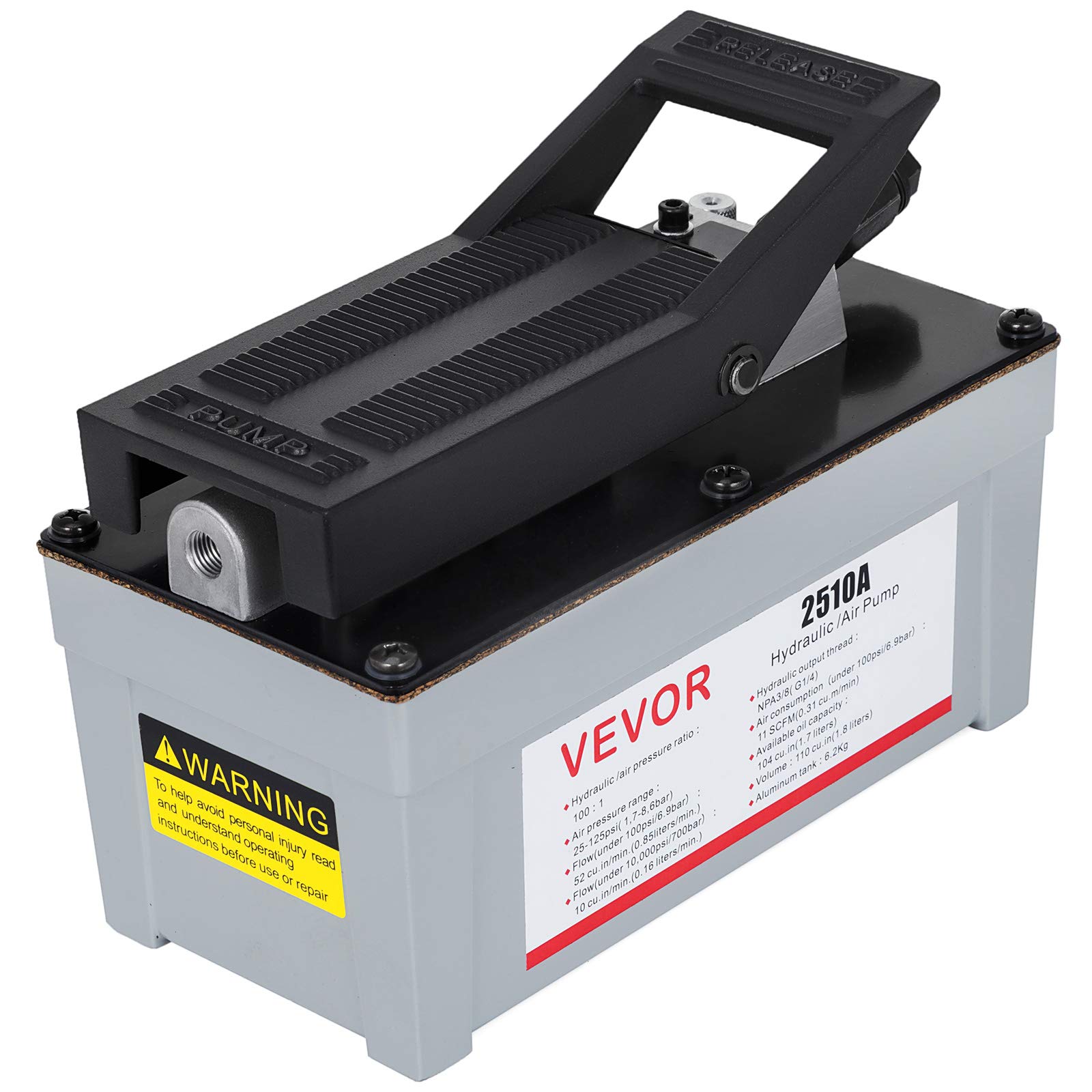 VEVOR 2510A Air/Hydraulic Pump with 2Stage Release Mechanism,2Stage