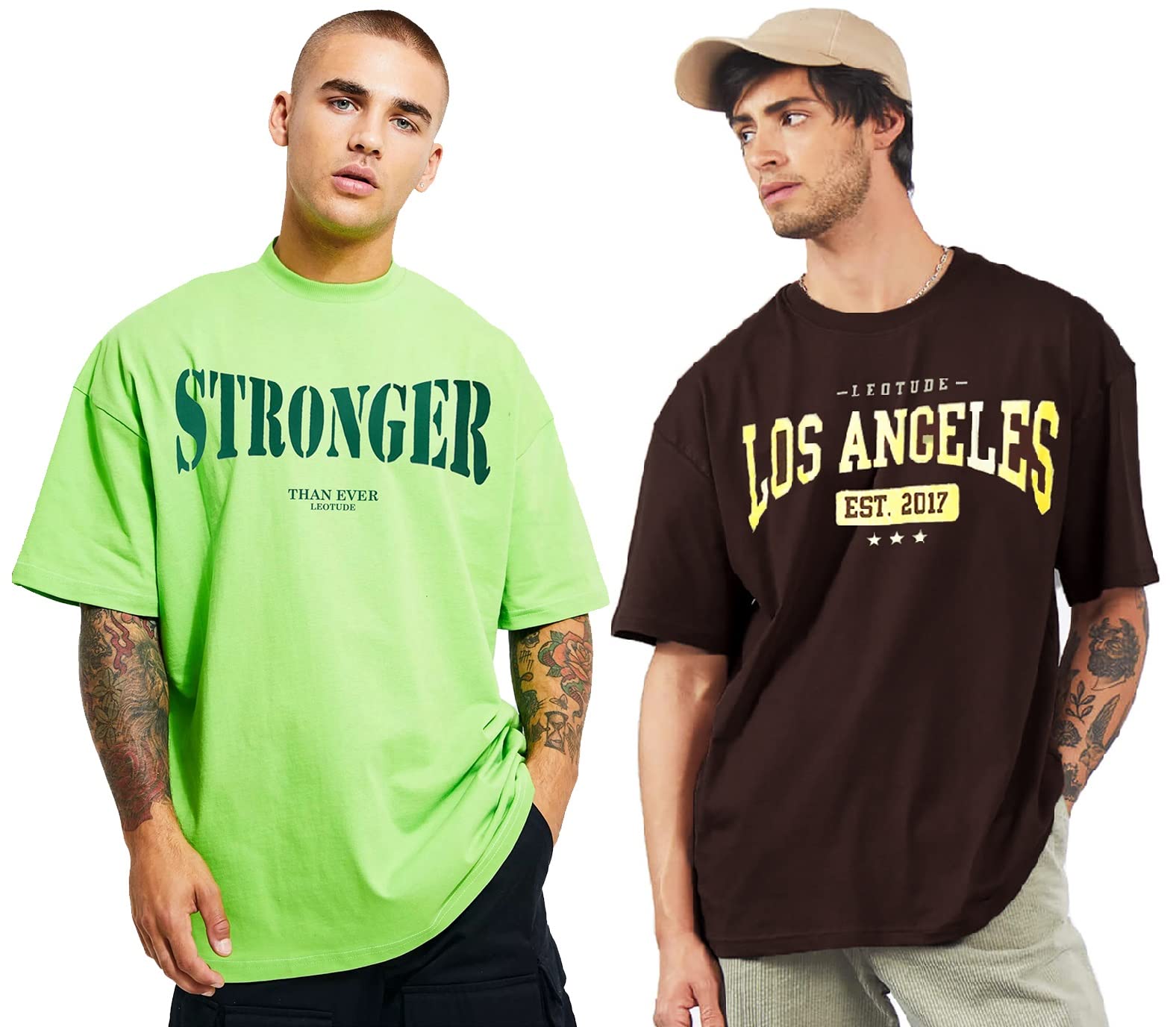 LEOTUDEMen's Cotton Regular Fit T-Shirt