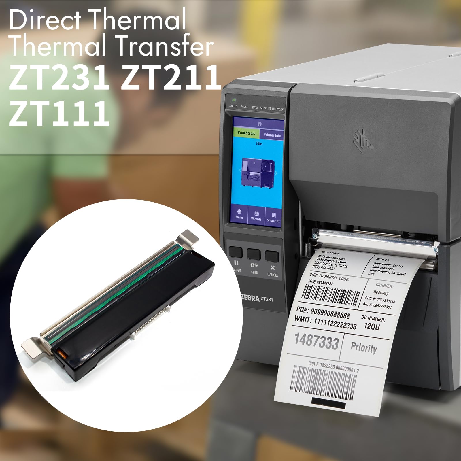 Amazon.com: P1123335-013 New Printhead for Zebra ZT231 ZT211 ZT111