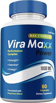 Vira Maxx Power Pills, Maximum Strength Supplement, ViraMaxx Power Capsules Advanced Premium Formula Vitamin Pills 1 Pack