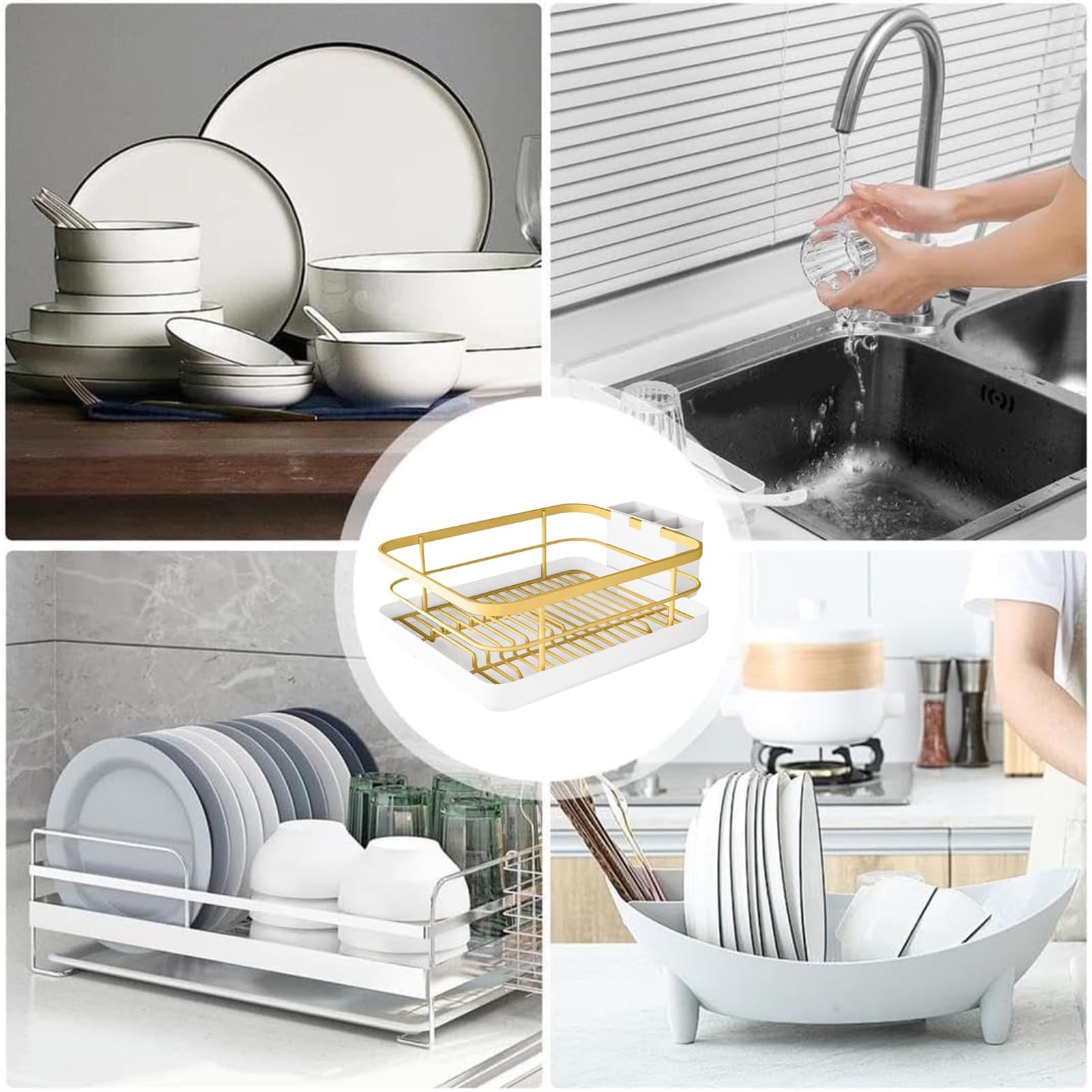 Platzsparendes Abtropfgestell mit Abtropffläche - Kaktus Design Geschirrtrocknung für Küche Indoor Home Familie Regal und Schrank Lagerung
