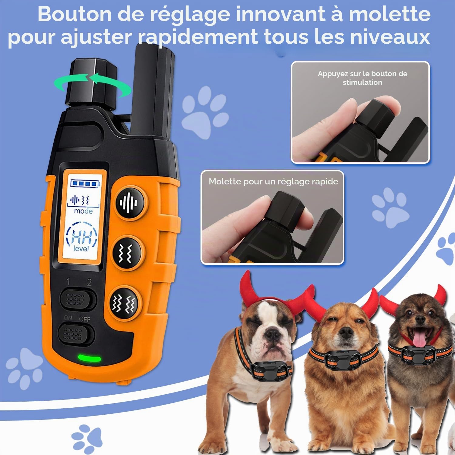 Collier Dressage Chien Télécommande 2600m, IP67 Étanche Rechargeable