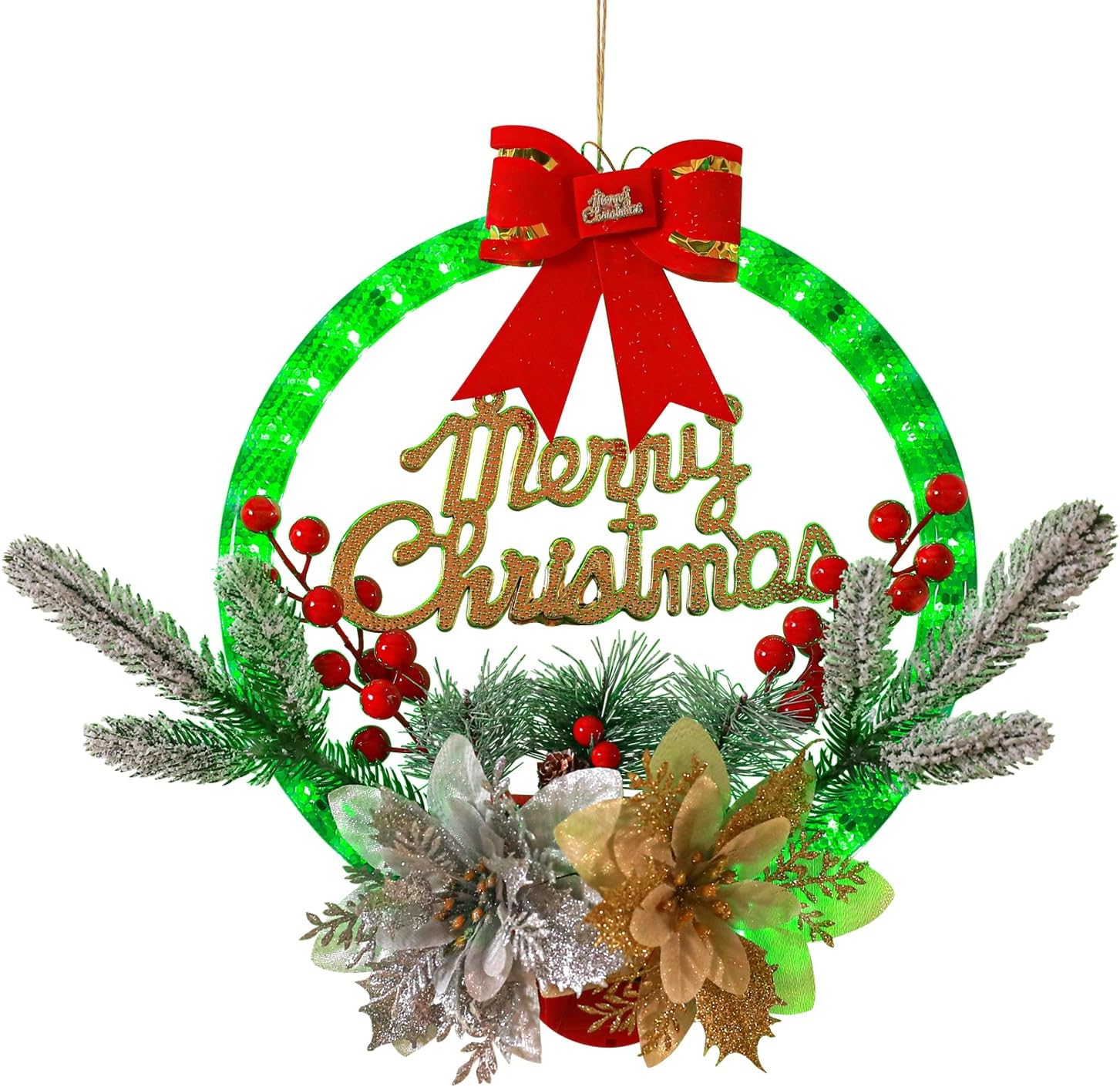 Christmas Decorations LED Christmas Wreath Lights Battery