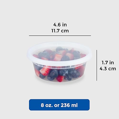 Miniatura 3 de Freshware Paquete de 50 recipientes de almacenamiento de alimentos de 8 onzas y 36 unidades, 86 recipientes de plástico sin BPA con tapas, a prueba