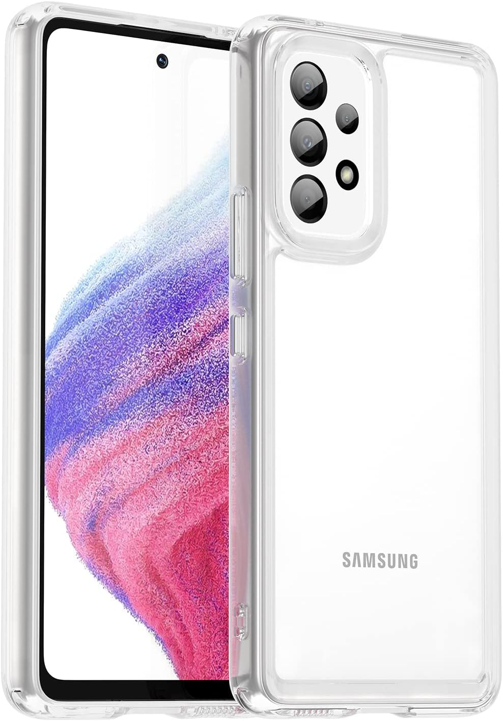 BOHAOCase for Samsung Galaxy A73 Case Drop Protection [Defend from Shock/Scratch/Fingerprint] Clear Hard Acrylic Back Soft TPU Bumper Slim Phone Cover for Samsung A73 5G-Crystal Clear