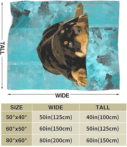 Miniatura 3 de HAZIMCS Manta de franela de felpa de vellón, bonito diseño de animales perezosos de granja y cachorros Rottweiler para sillón reclinable de