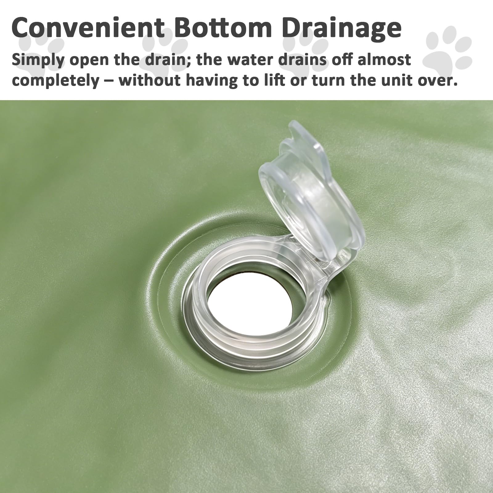 Piscine pliable pour chiens avec bonde Vert 120 x 30 cm | Pataugeoire portable pour chien - Piscine pour chien - Évacuation au sol - Antidérapante - Piscine pour chien - Piscine à