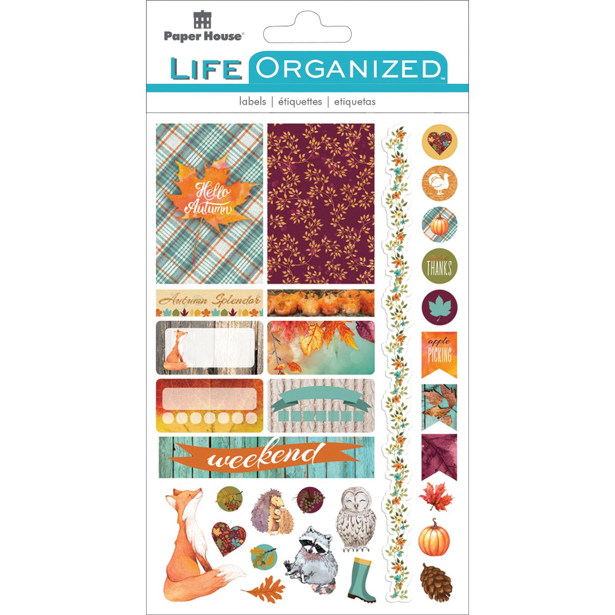 Paper House ProductionsSTPL-0016 Autumn Woods Weekly Kit Planner Stickers, 3-pack, 3 Count