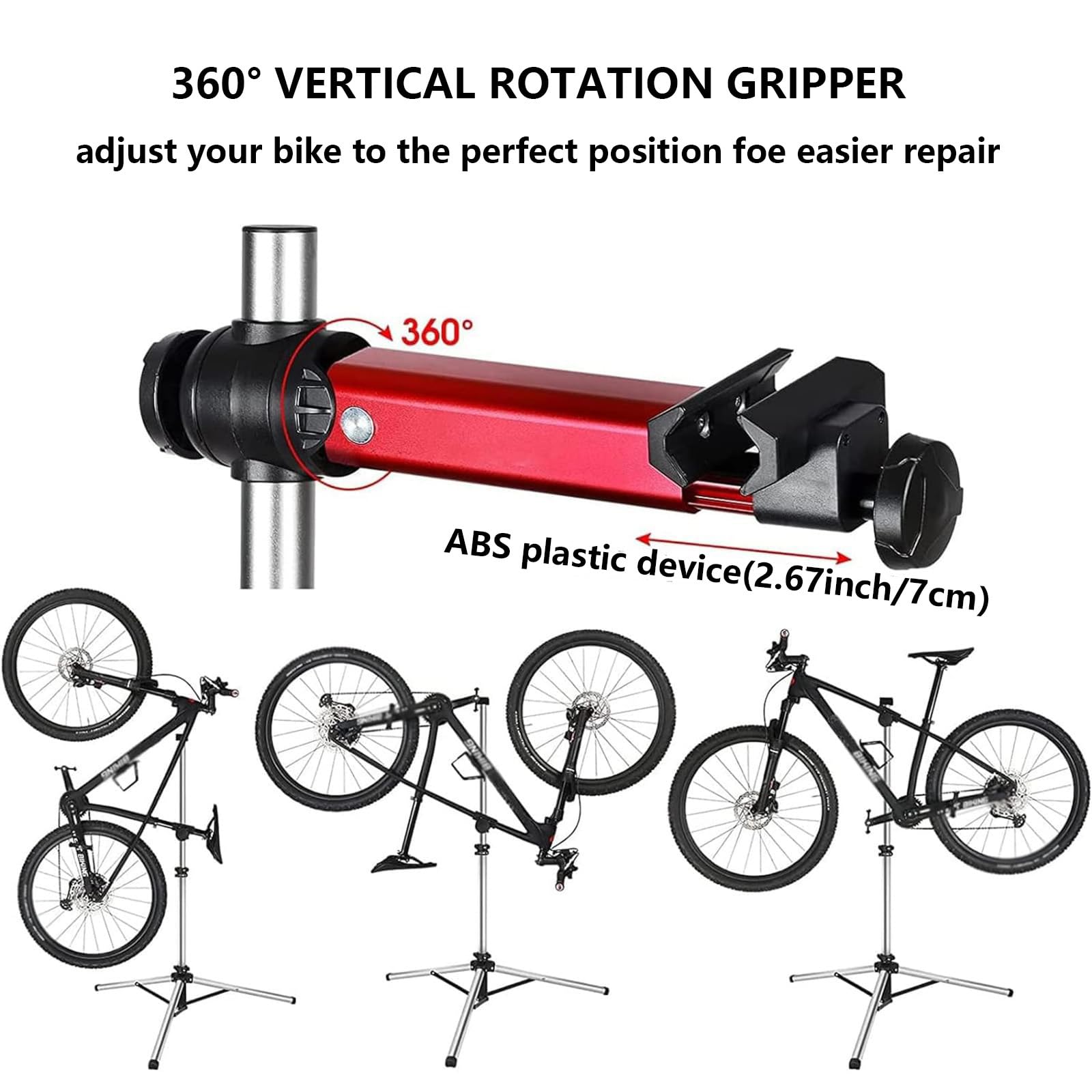 Fahrrad-Einstellständer - Höhenverstellbar: 60 cm, Faltbarer Fahrrad-Reparaturständer, Wartungsanzeige-Werkbank, Abs-Kunststoff + Aluminiumlegierung