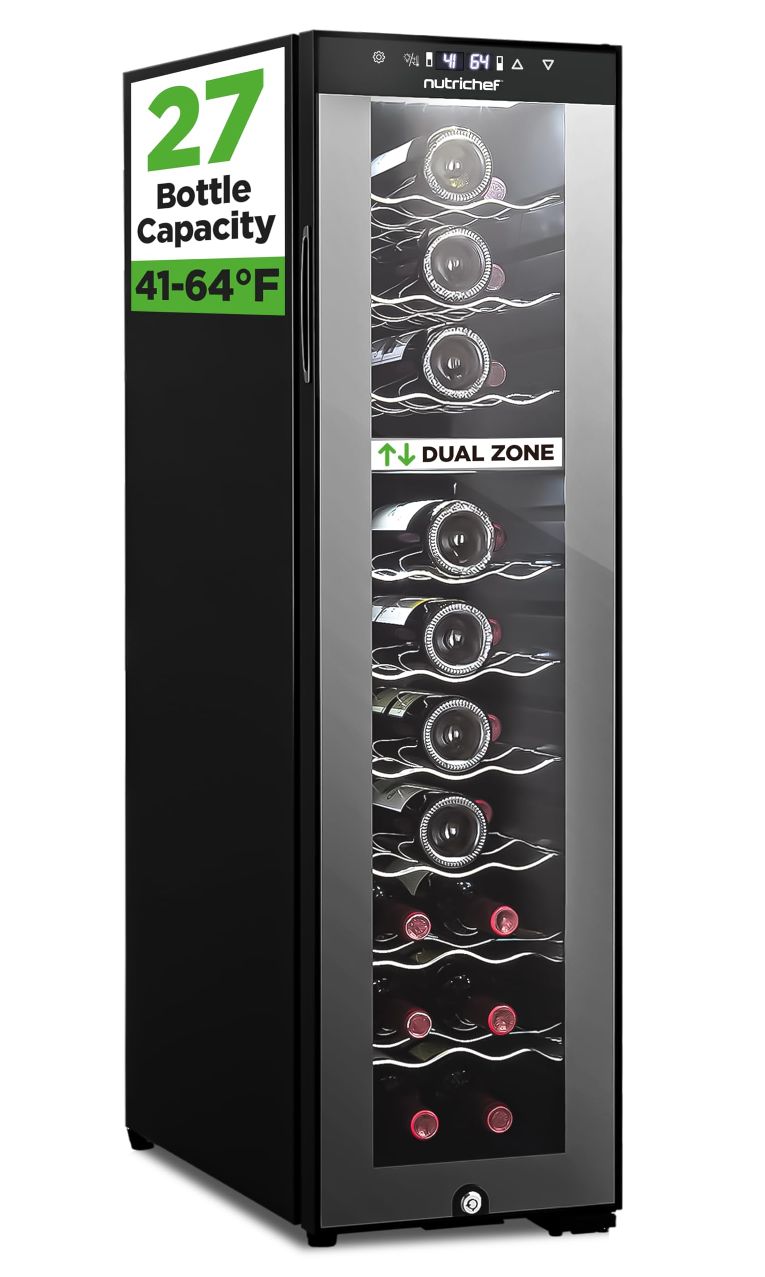 NutriChef PKCWCDS275.5 3 cu ft Wine Cooler Black